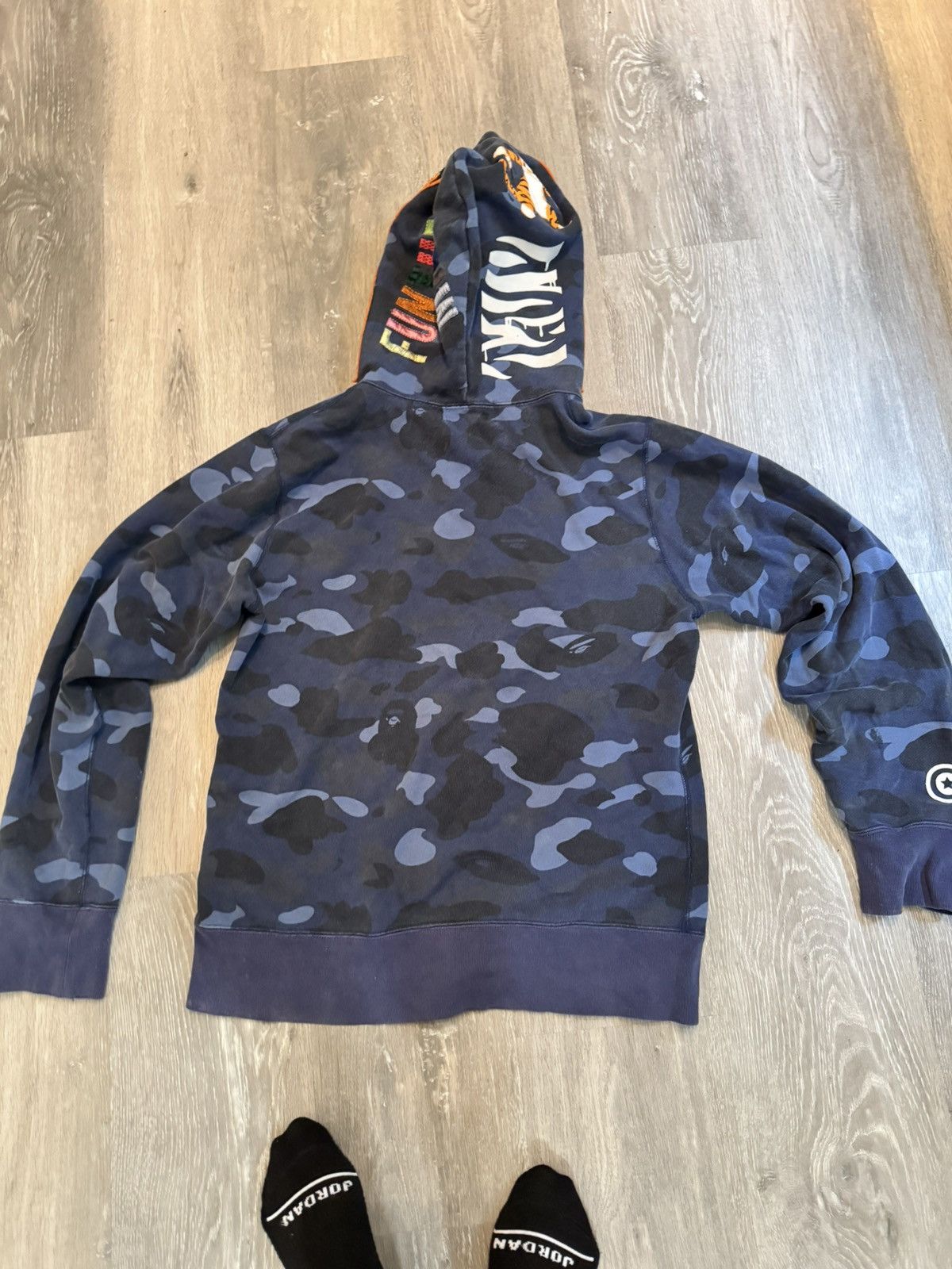 Bape Bape Blue Full Zip Up Hoodie with Camp Shark Head Size M Size US M / EU 48-50 / 2 - 2 Thumbnail