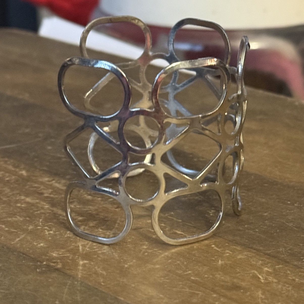 Other Silver tone wide geometric cutout cuff bangle bracelet Size ONE SIZE - 5 Thumbnail