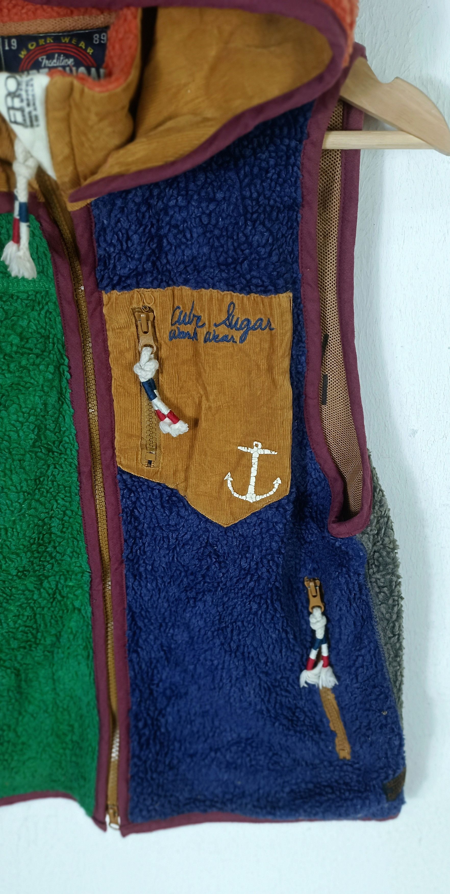 Japanese Brand Cube Sugar Japan Colourblock Sherpa Vest Jacket Size US S / EU 44-46 / 1 - 6 Thumbnail