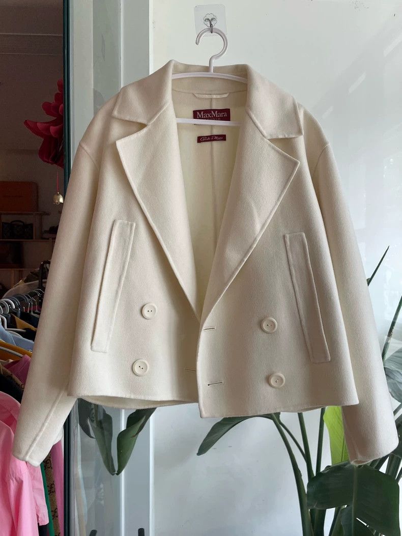 Max Mara Max Mara Creamy white wool coat Size S / US 4 / IT 40 - 1 Thumbnail