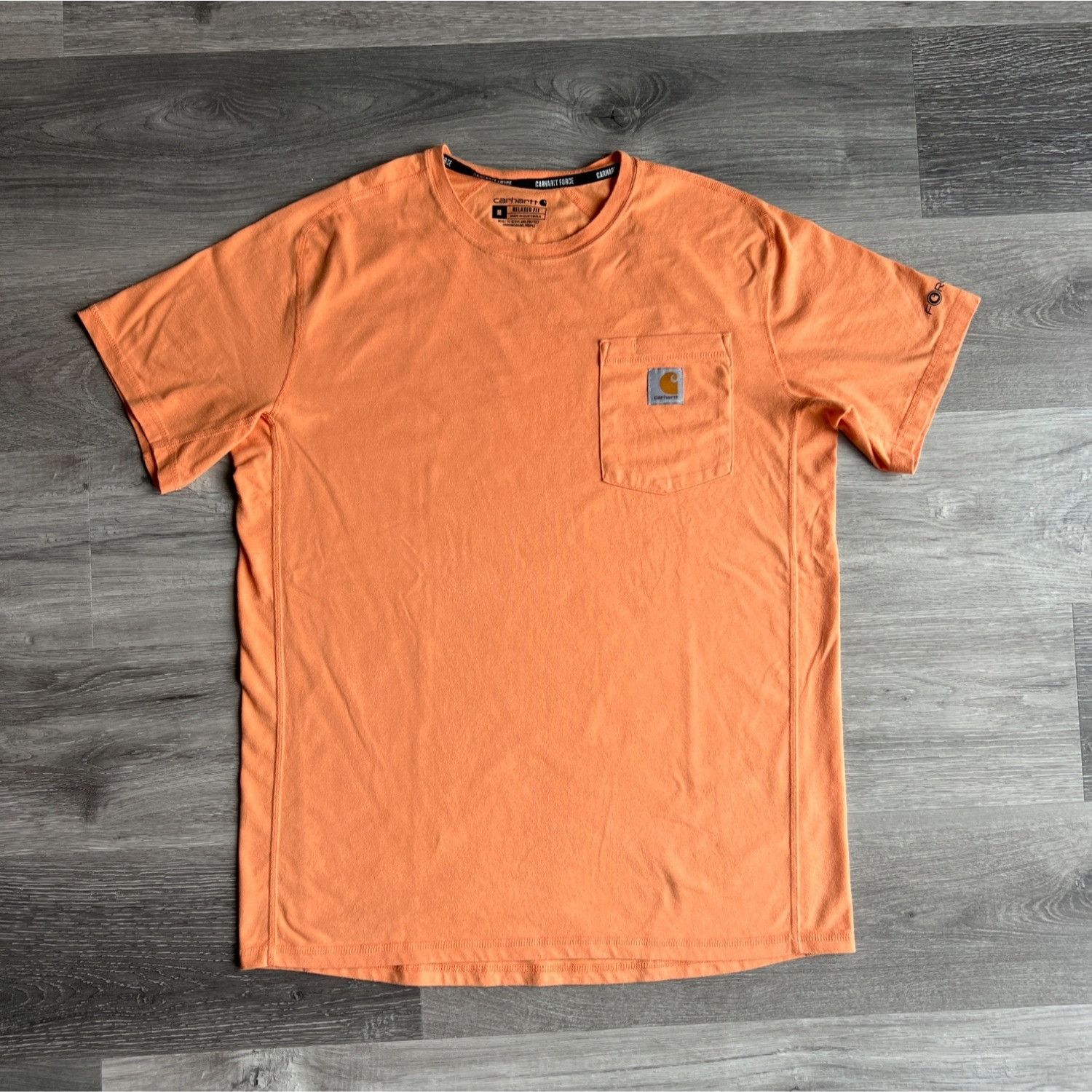 Carhartt Carhartt Force Mens Orange Relaxed Fit T-Shirt With Pocket M Size US M / EU 48-50 / 2 - 1 Thumbnail
