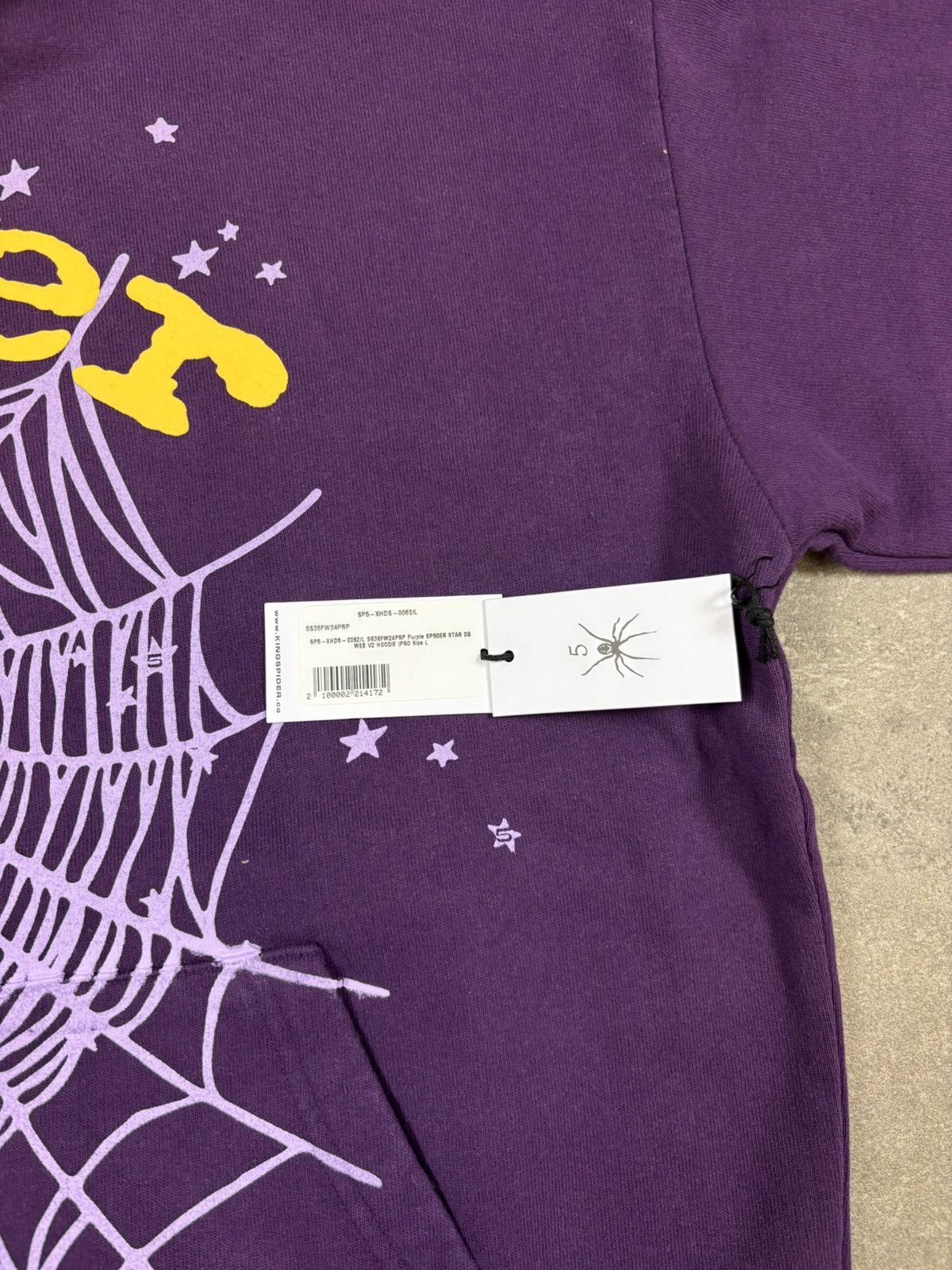 Sp5der Sp5der OG Web V2 Star Hoodie, Purple Size US L / EU 52-54 / 3 - 7 Thumbnail