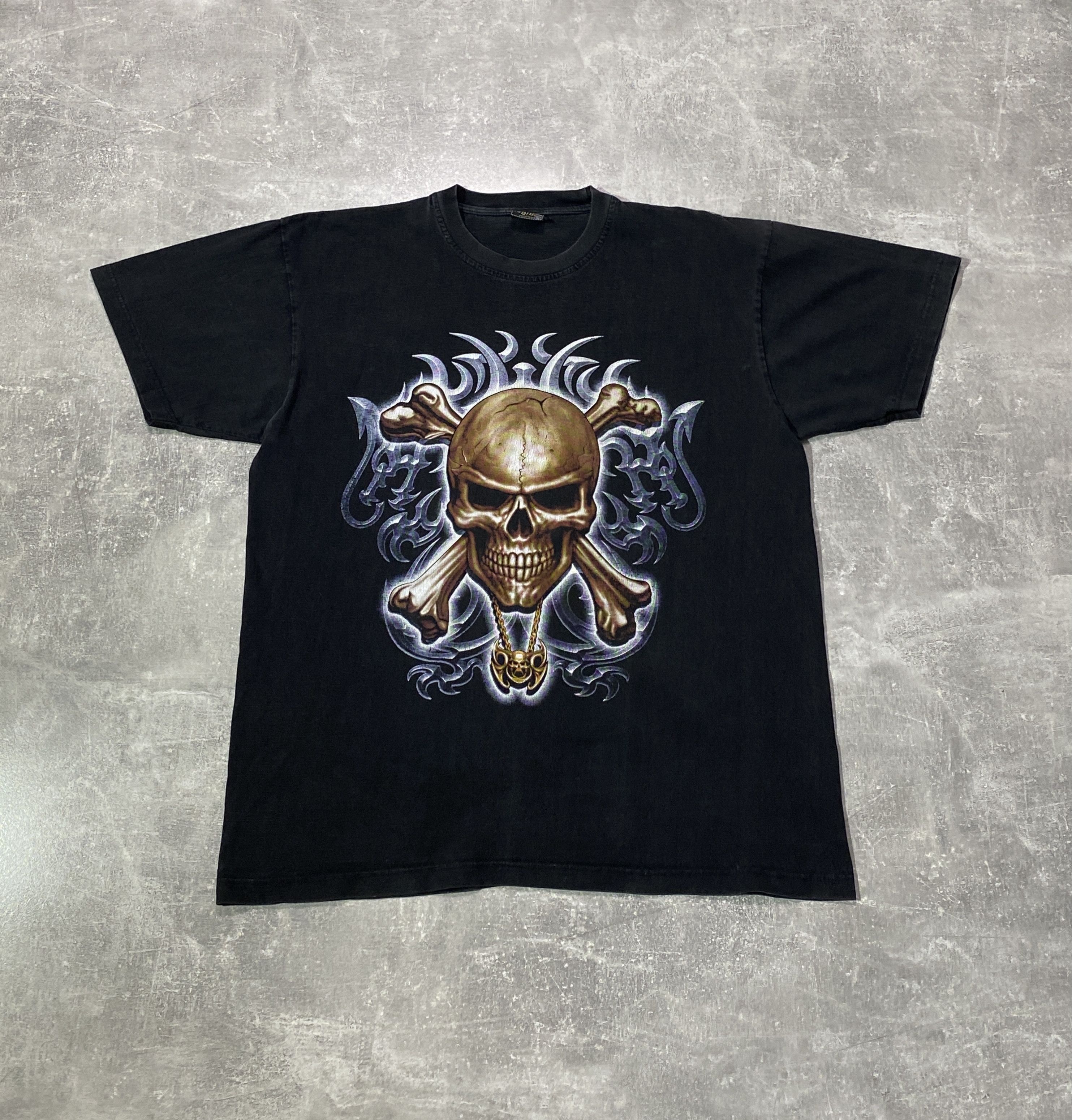 Vintage Vintage Y2K Big Skull Punch Logo T-shirt Size US XL / EU 56 / 4 - 1 Thumbnail