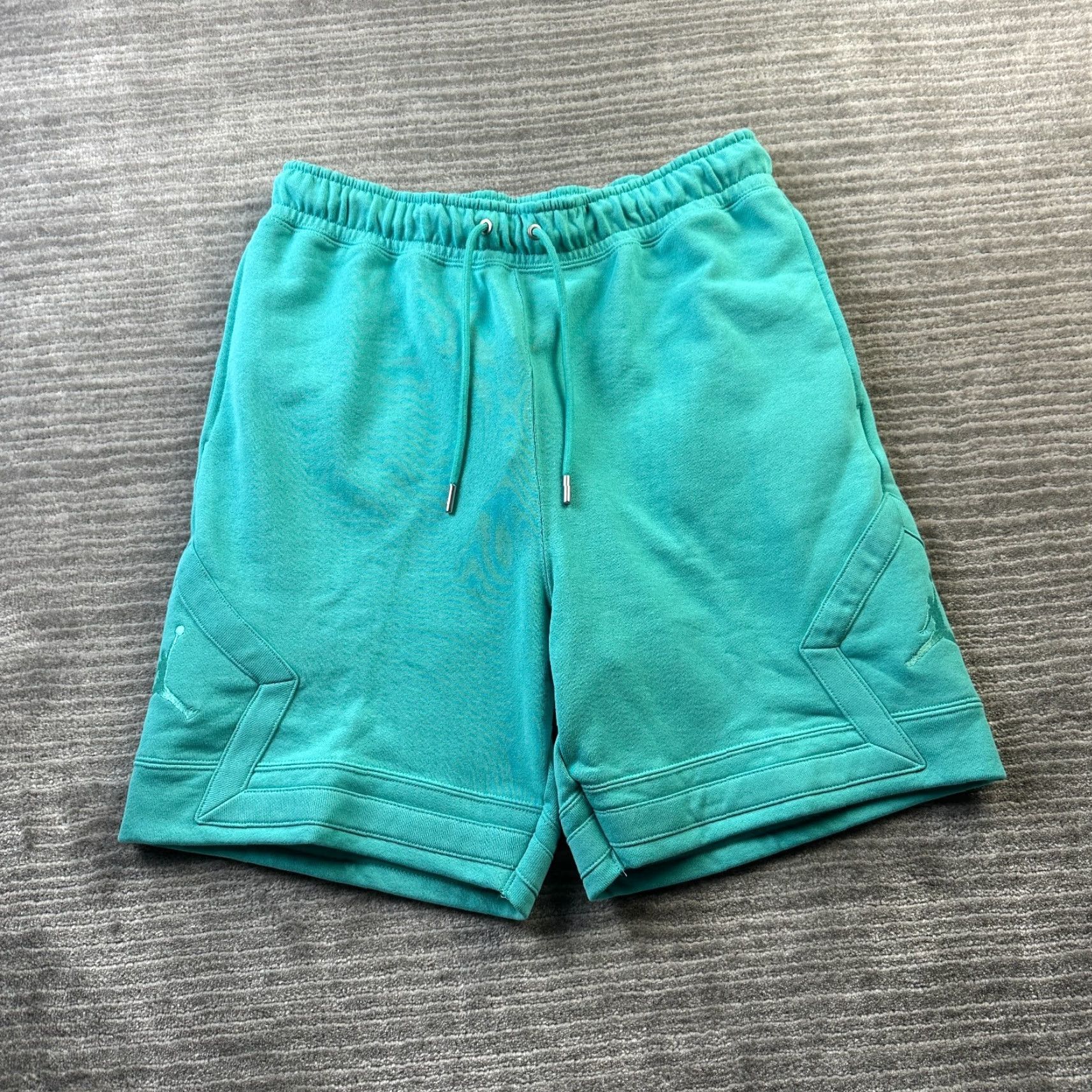 Jordan Brand Jordan Shorts Mens M Teal Blue Flight Fleece Diamond Nike Sports Activewear Athletic Pockets Drawstring Elastic Waist Regular Size US 31 - 2 Thumbnail