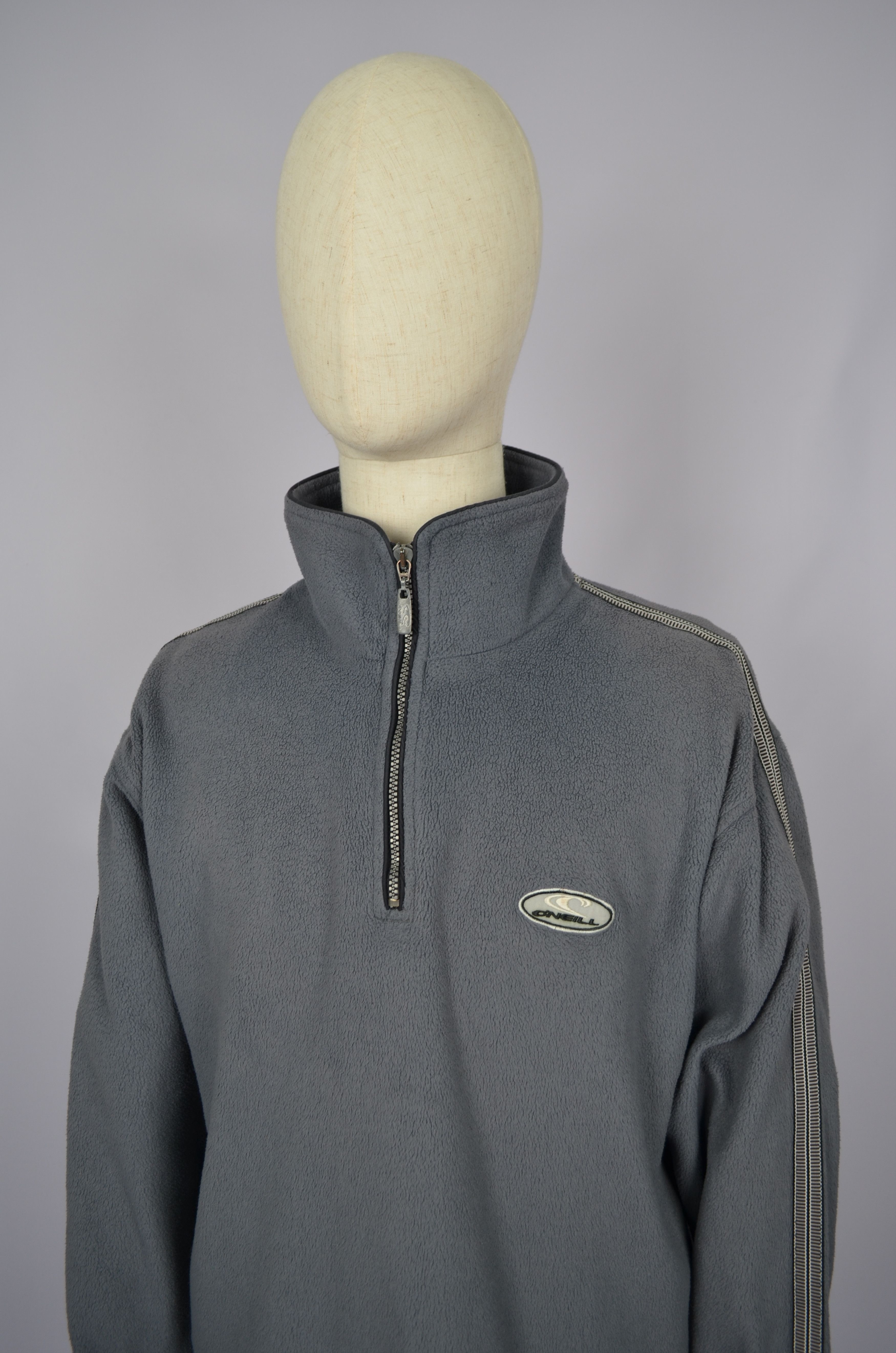 O'Neill × Vintage Vintage Oneill Santa Cruz 1/4 Zip Grey Surt Fleece Logo 90s Size US L / EU 52-54 / 3 - 3 Thumbnail