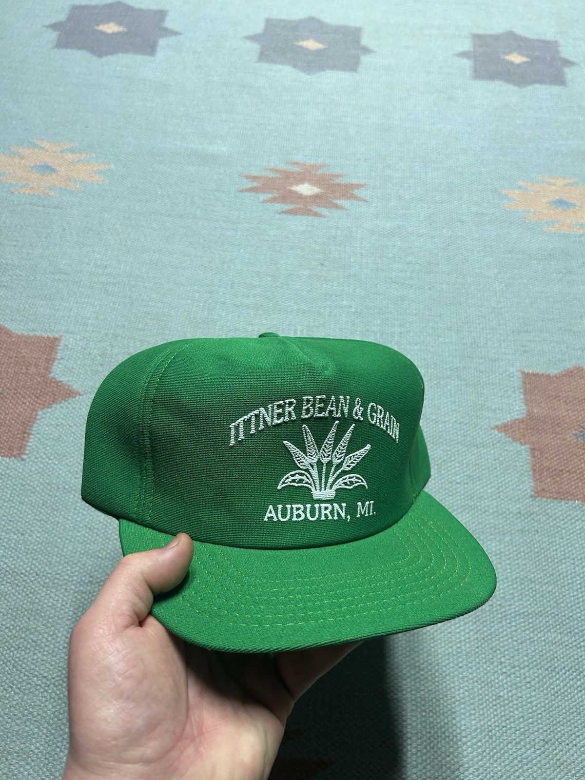 Vintage Vtg snapback hat Ittner bean grain auburn Michigan farm USA Size ONE SIZE - 1 Thumbnail