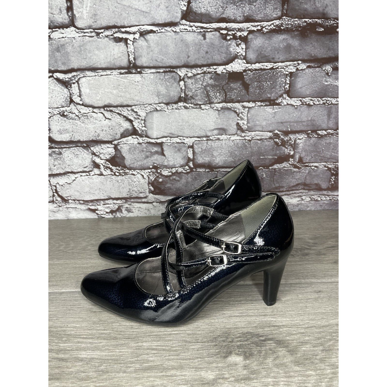 Ecco Ecco Navy Blue Patent Leather Mary Jane Strap Heels Shoes Wo Size US 5 / IT 35 - 21 Thumbnail