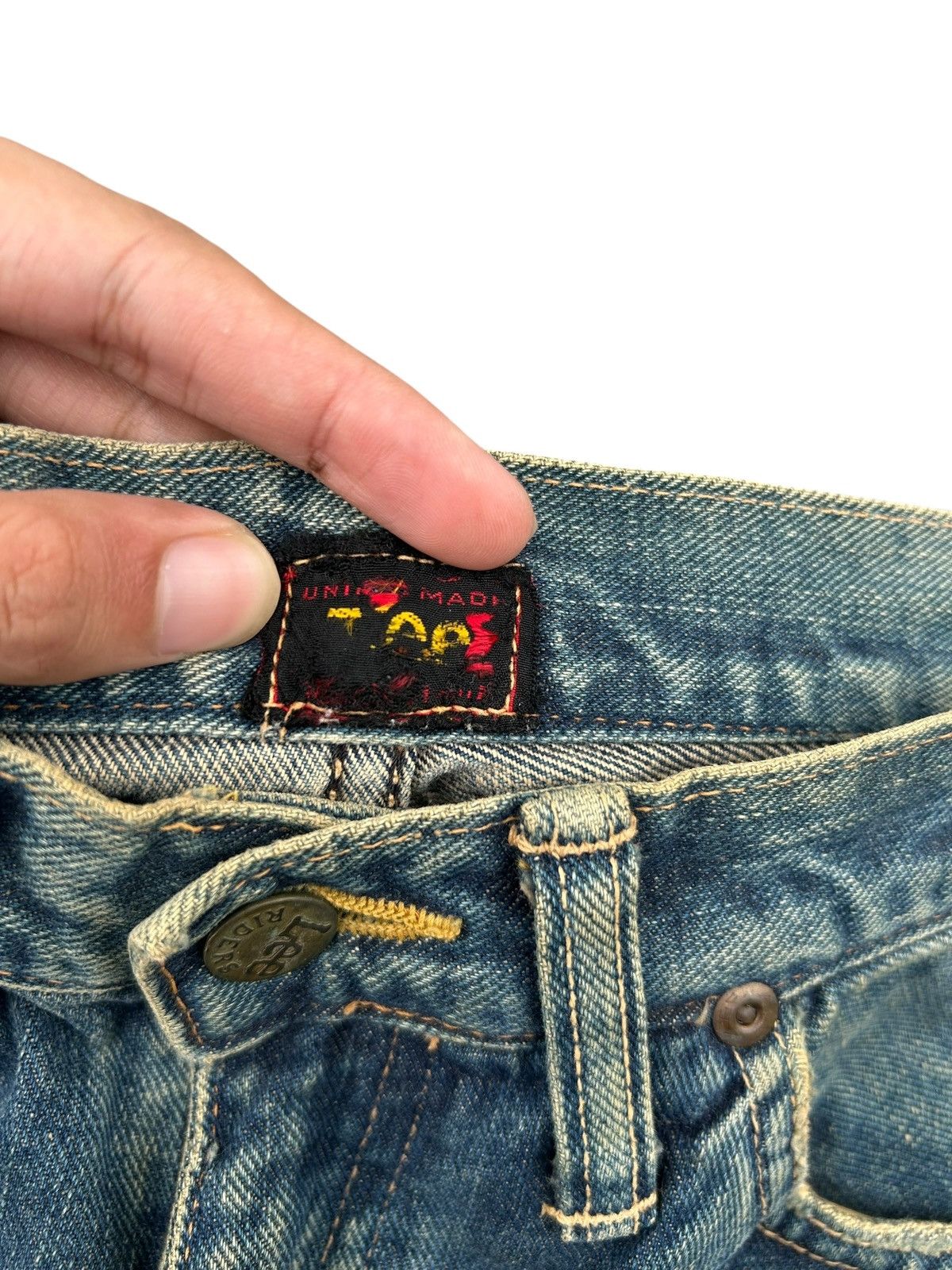 Kapital VINTAGE LEE HALF SELVEDGE JAPANESE DISTRESSED DENIM JEANS Size US 29 - 9 Thumbnail