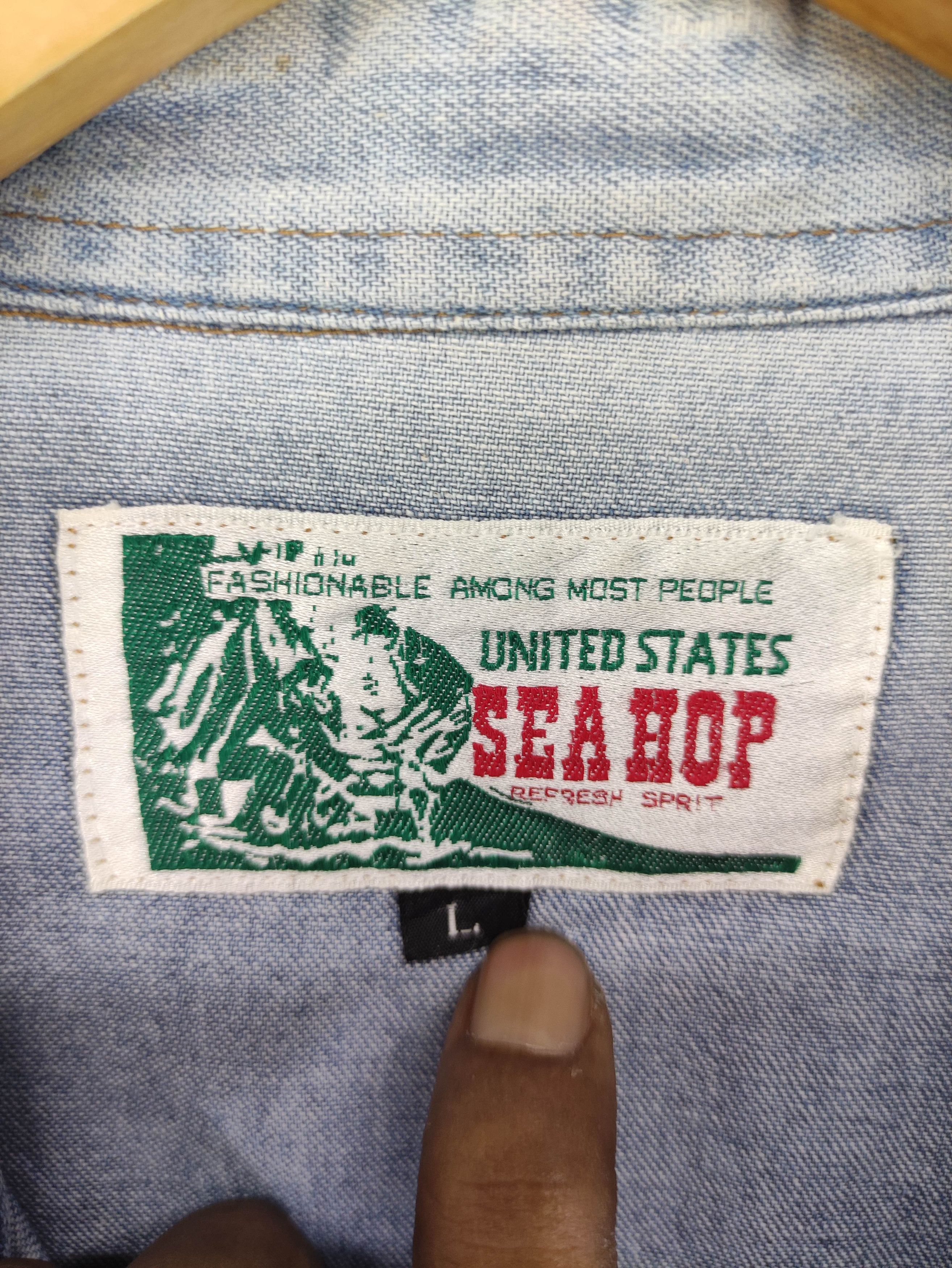 Japanese Brand Vintage Sea Hop Soft Denim Snap Button Long Sleeve Size US L / EU 52-54 / 3 - 3 Thumbnail