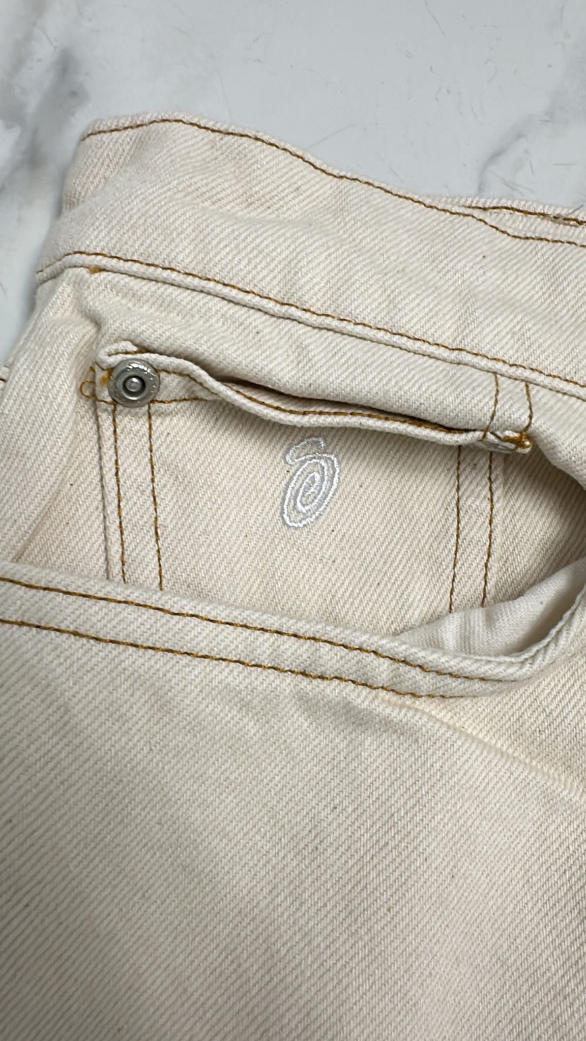 Stussy × Vintage Stussy Big Ol Jean Denim “Natural” 32 Size US 32 / EU 48 - 2 Thumbnail