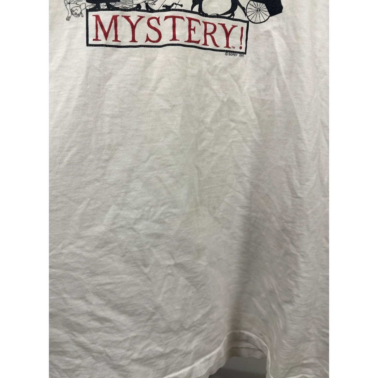 Vintage VINTAGE 90s Edward Gorey TV Show PBS Cartoon Promo T-Shirt XL Mens White Size US XL / EU 56 / 4 - 5 Thumbnail