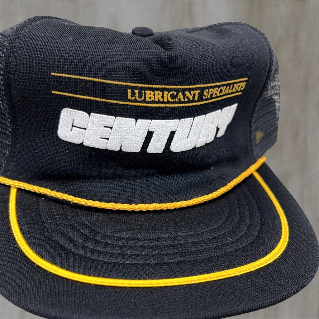 Roper VINTAGE Showboat Trucker Hat Cap Adjustable Black Yellow Stripe 80s US Aged Cotton Polyester Twill Mens Size ONE SIZE - 1 Thumbnail