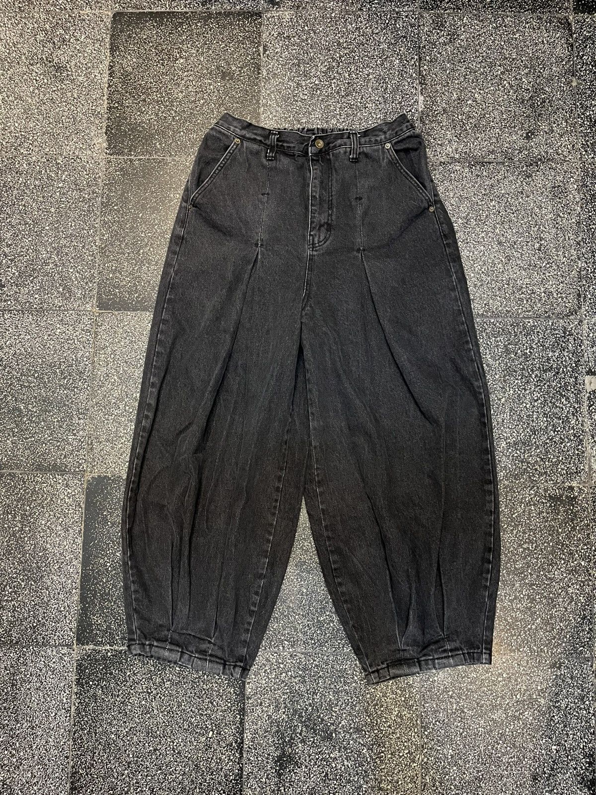Japanese Brand ANGLAN, WIDE BALLOON PANTS PINTUCK DENIM! Size US 34 / EU 50 - 1 Thumbnail