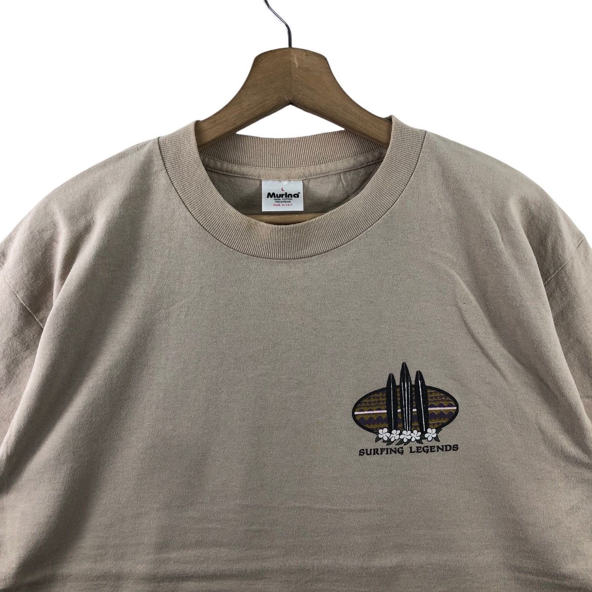 Vintage Vintage 90s SURFING LEGENDS Saipan Tee Shirt Hawaii Surf Size US L / EU 52-54 / 3 - 2 Thumbnail