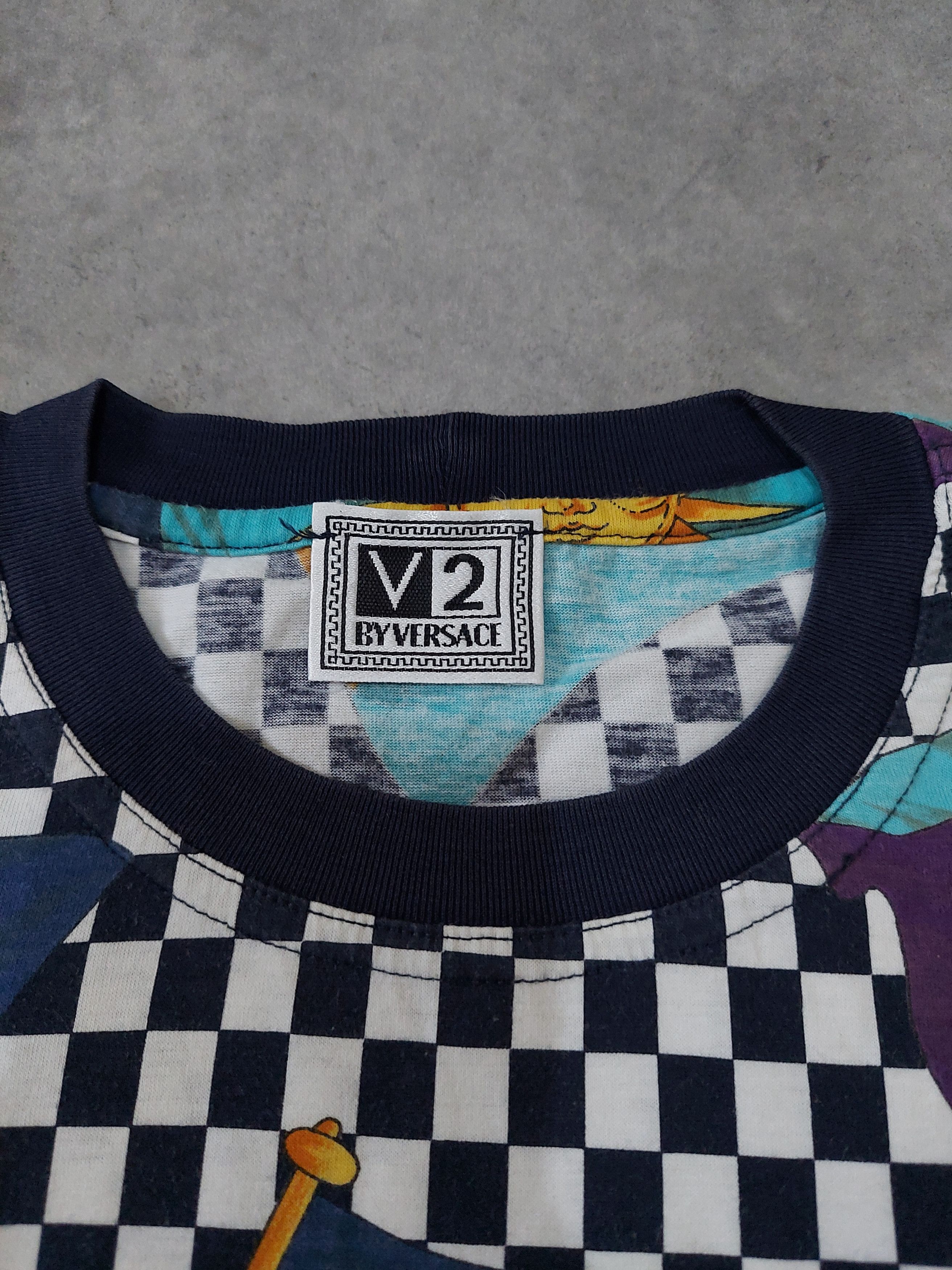 Versace Gianni Versace V2 90s Checker Flag Print T-Shirt (size 48) Size US M / EU 48-50 / 2 - 2 Thumbnail