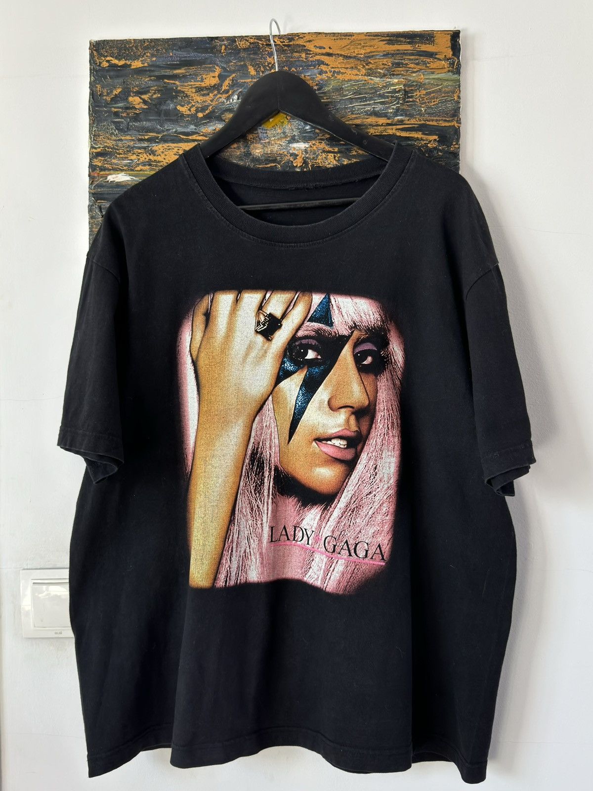 Band Tees × Vintage Vintage 90s Lady Gaga Portrait Pop Logo Tee Size US L / EU 52-54 / 3 - 1 Thumbnail