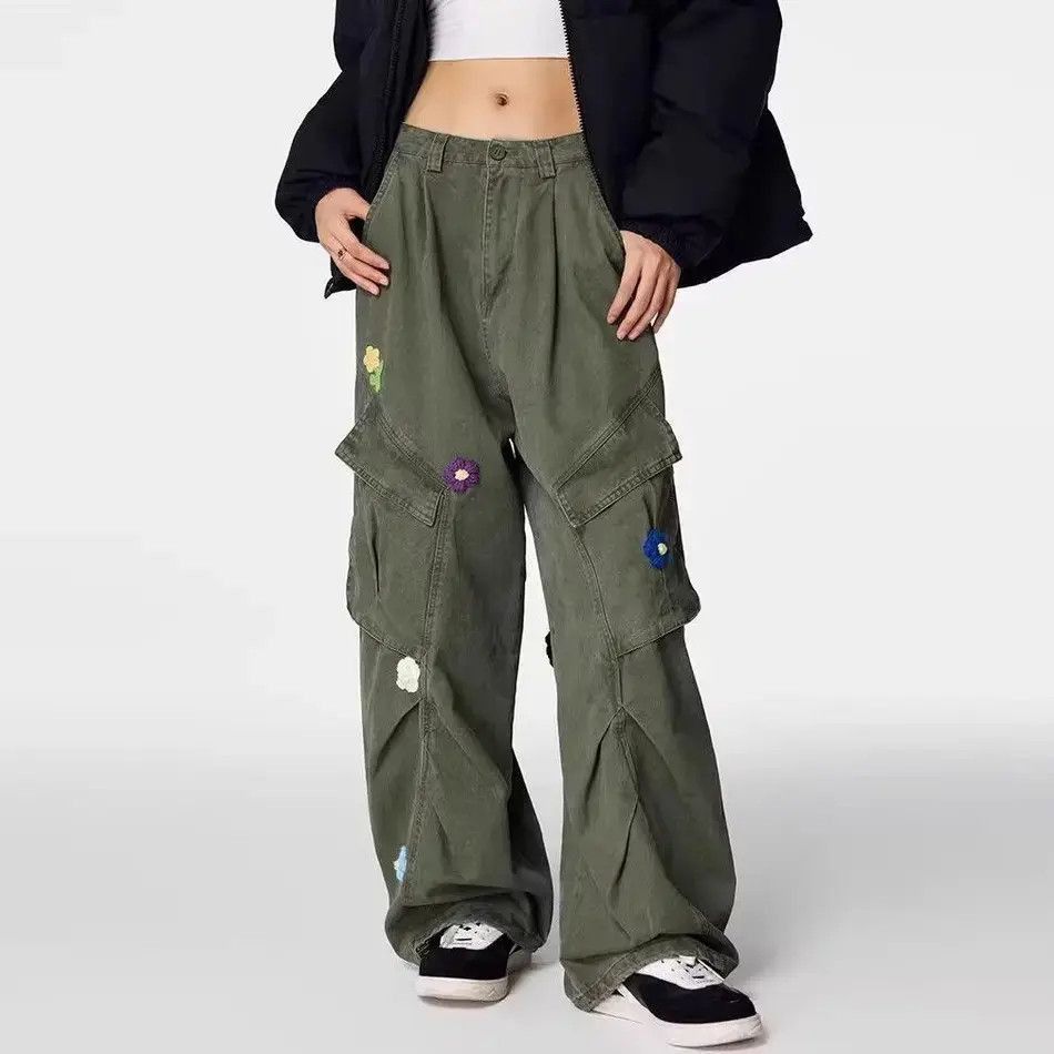 Japanese Brand Retro loose wide leg embroidered jeans Size US 32 / EU 48 - 5 Thumbnail