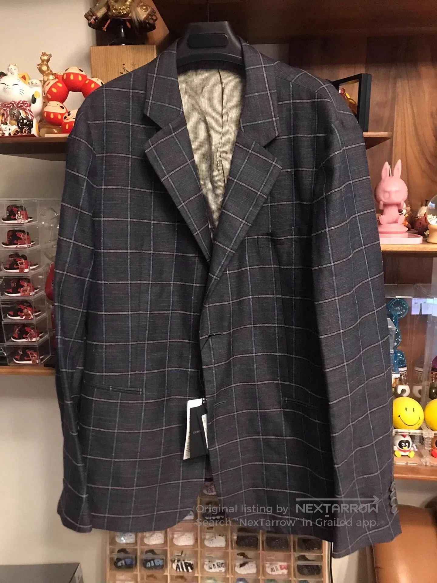 Giorgio Armani Black Checkered Blazer - XL. Size US XL / EU 56 / 4 - 1 Thumbnail