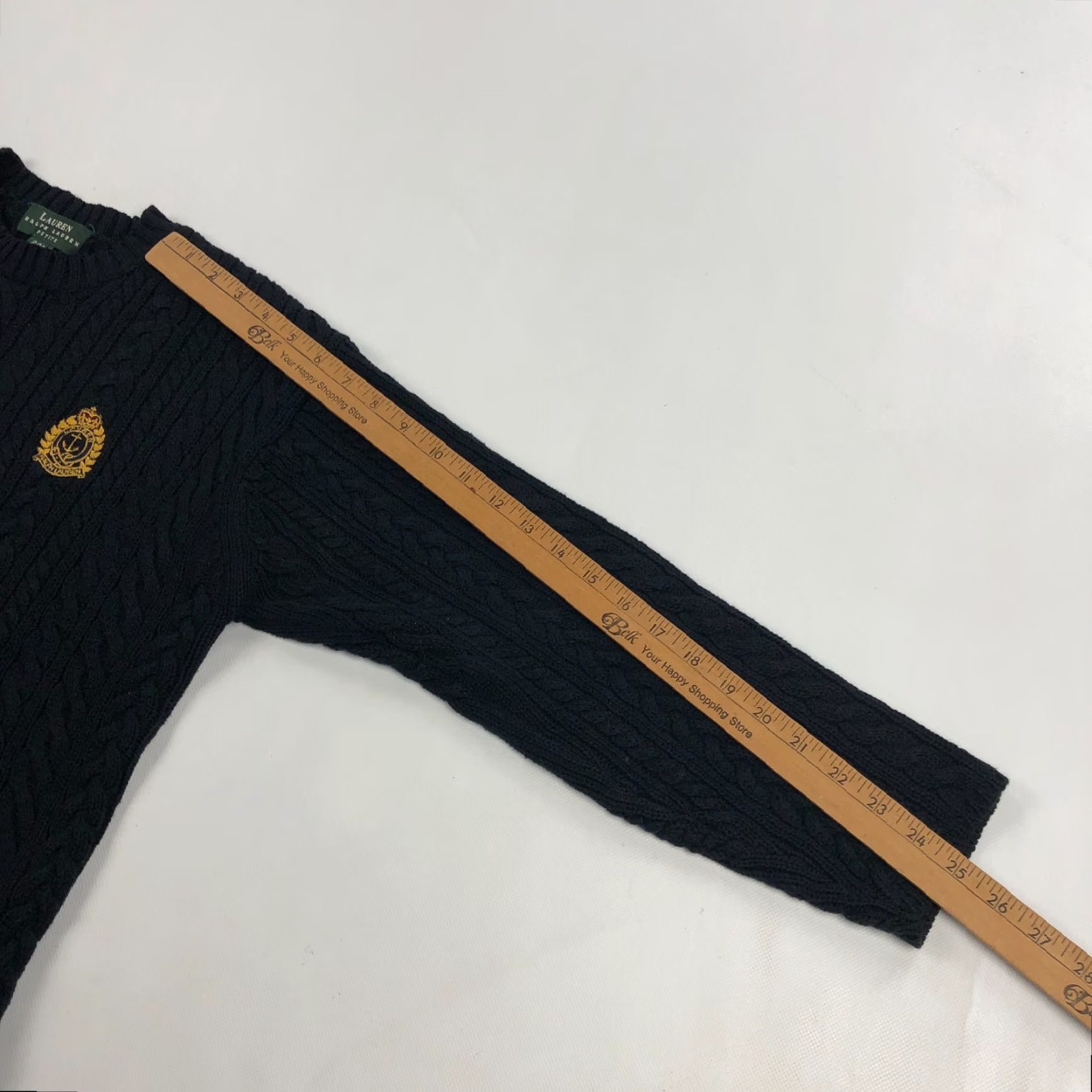 Ralph Lauren VINTAGE Ralph Lauren Sweater Womens Medium Petite Cable Knit Crest Preppy Size M / US 6-8 / IT 42-44 - 7 Thumbnail