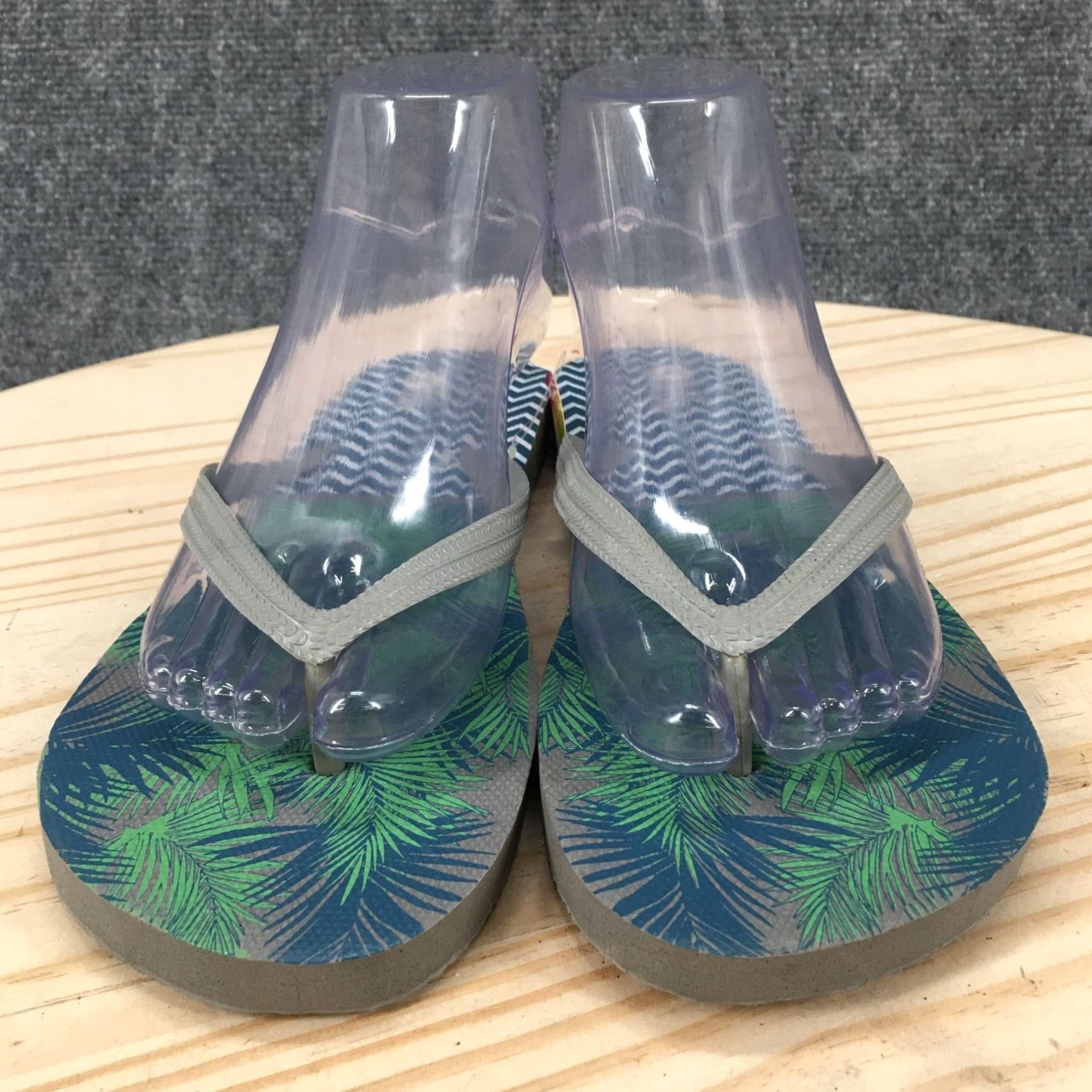 Vintage Brisa Flip Flop Mens Gray Sandals Flops Flats Slip Grey Beach Casual Comfort NEW Size ONE SIZE - 4 Thumbnail