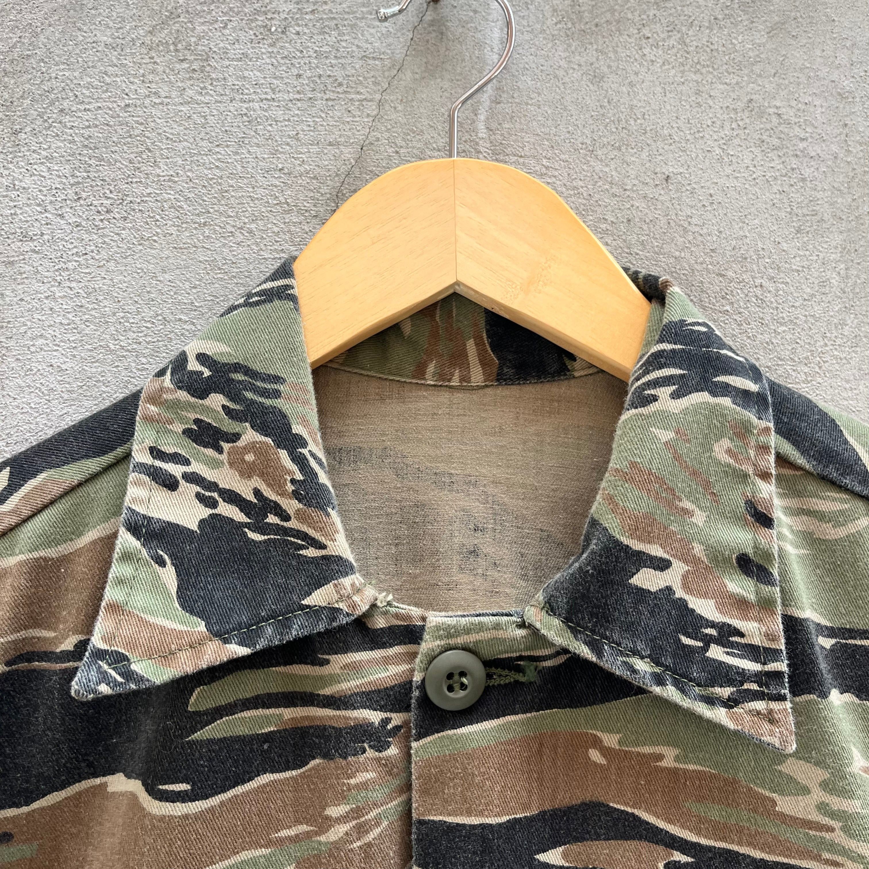 Vintage 80’s Tiger Stripe Civilian Military Button Down Field Shirt Size US L / EU 52-54 / 3 - 3 Thumbnail