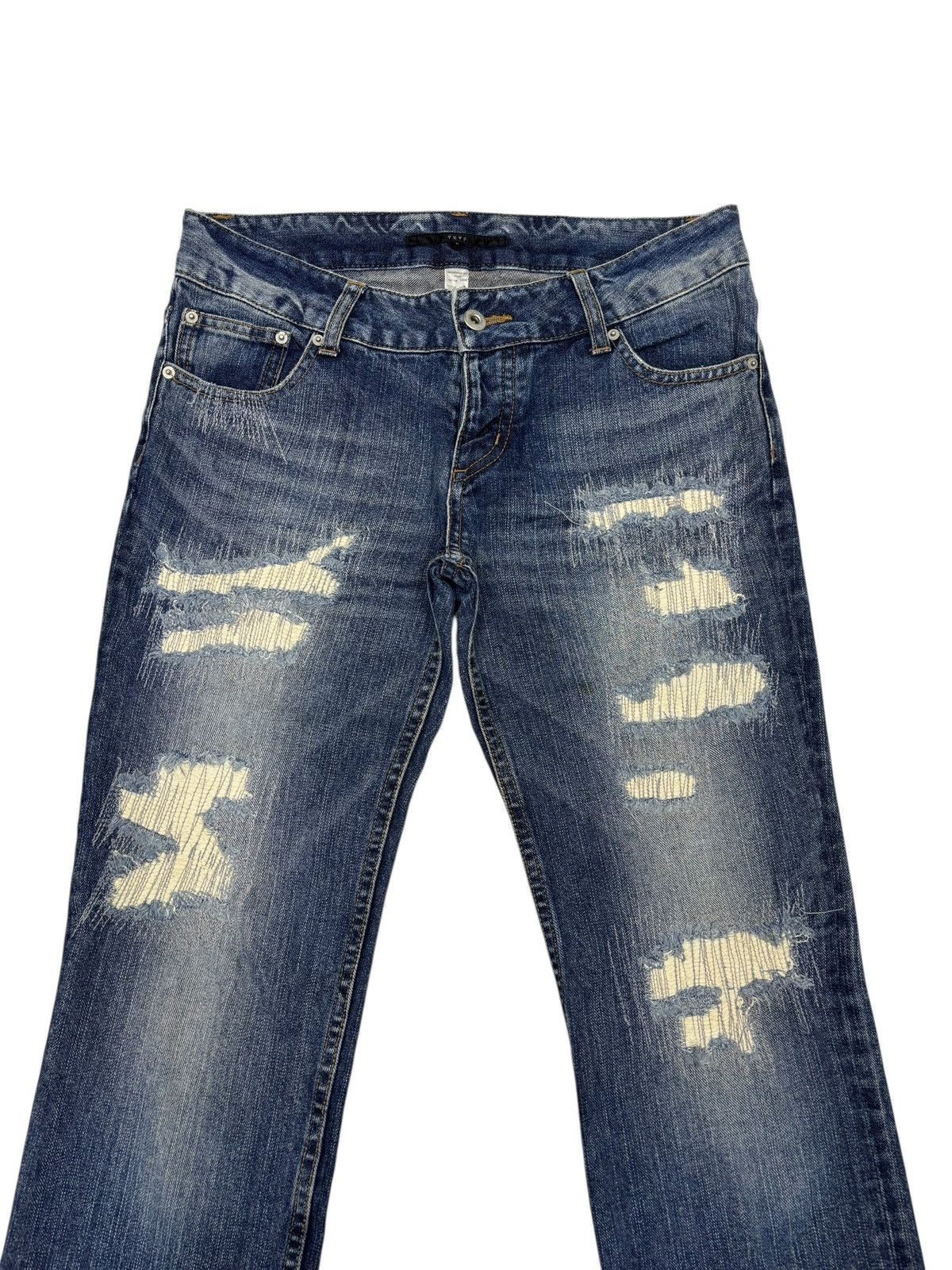 If Six Was Nine Yevs Distressed Zigzag Slim Straight Skinny Jeans Size 30" / US 8 / IT 44 - 5 Thumbnail