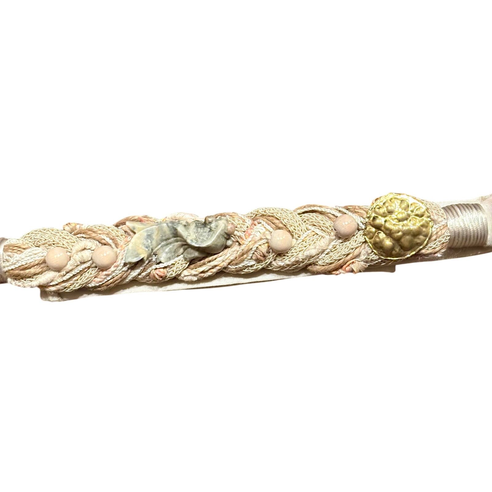 Vintage Vintage Carolyn Tanner Designs Braided Belt Cream Textured Size ONE SIZE - 7 Thumbnail