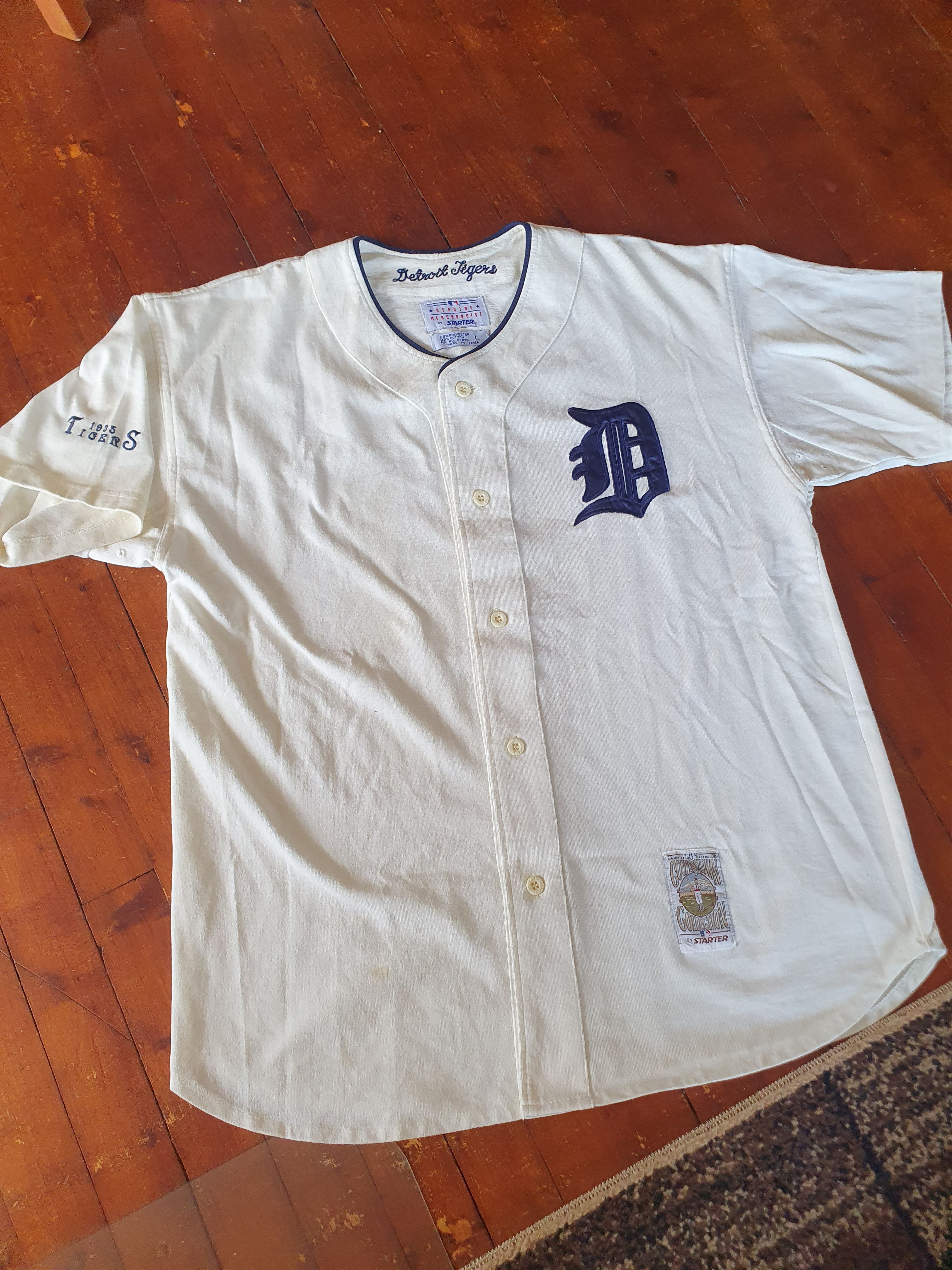 Vintage Detroit Tigers Cooperstown Collection Starter Vtg jersey L