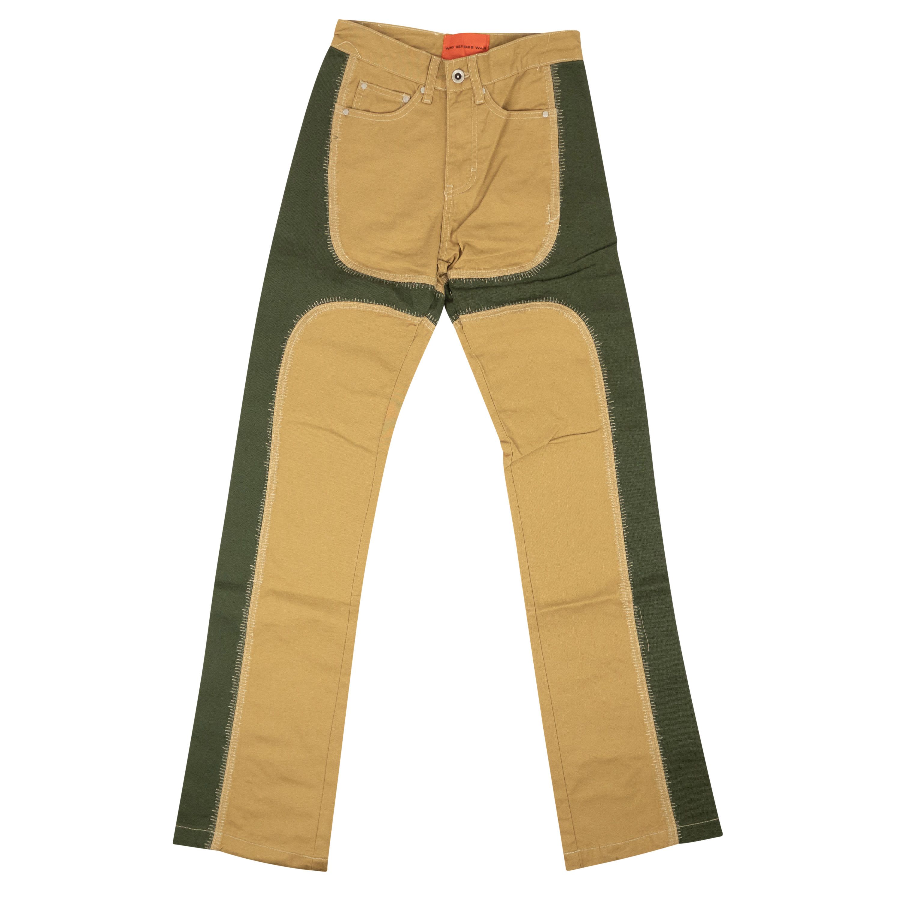 image of Who Decides War Khaki Cotton Signature Trouser Pants Size 26, Men's