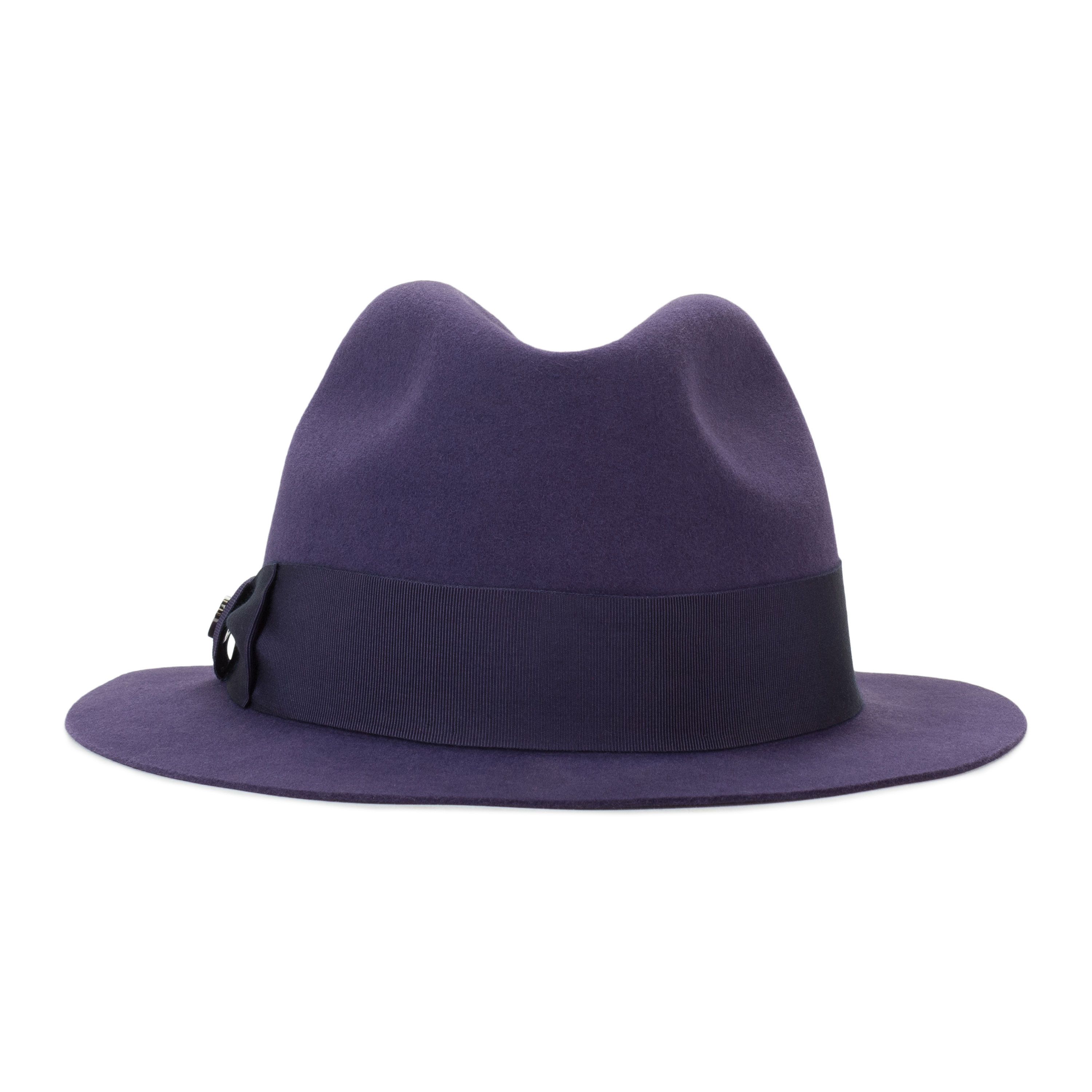 Loro Piana CASHMERE BRIM DARK PURPLE HAT SIZE M Size ONE SIZE - 1 Thumbnail