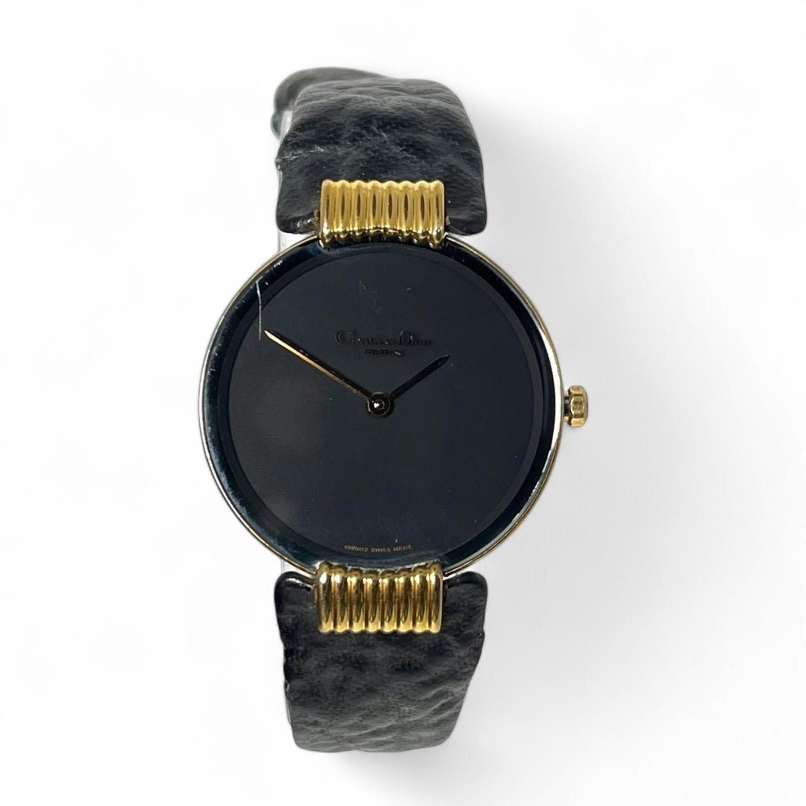 Christian Dior Monsieur Christian Dior - Vintage Black Dial Gold Accented Wristwatch Size ONE SIZE - 3 Thumbnail