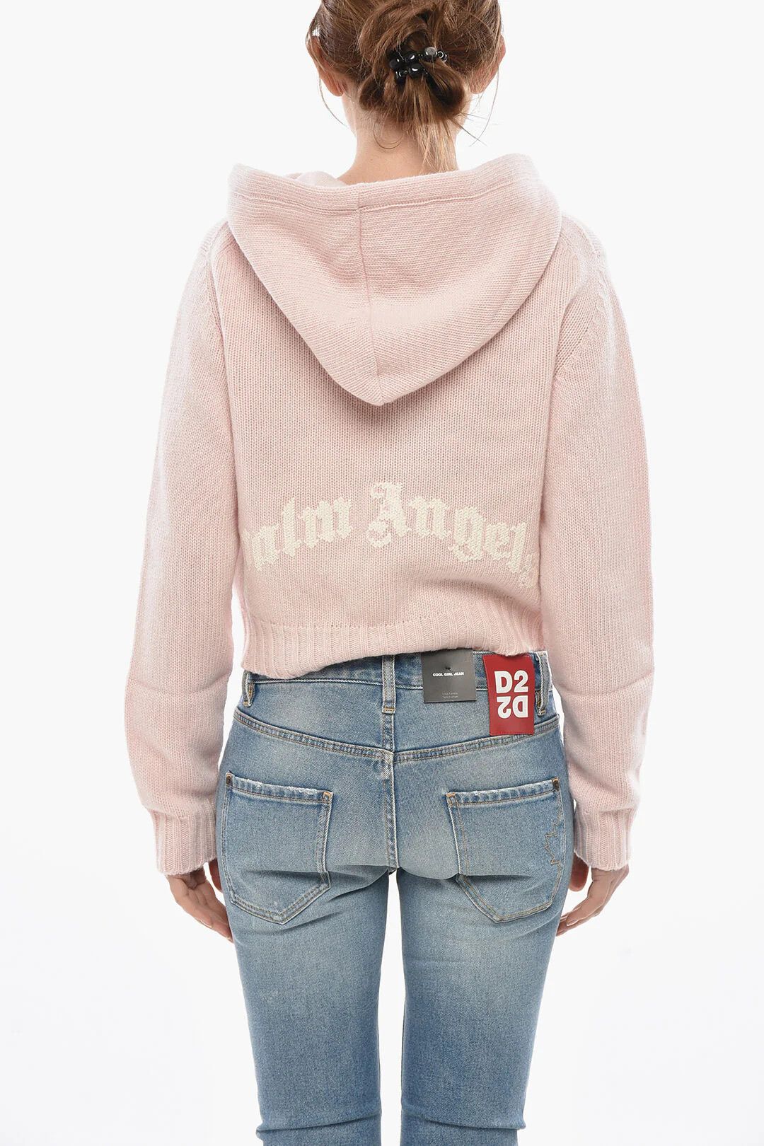 Palm Angels og1mm0326 Full-Zip Knit Hooded Sweater in Pink Size XS / US 0-2 / IT 36-38 - 2 Thumbnail