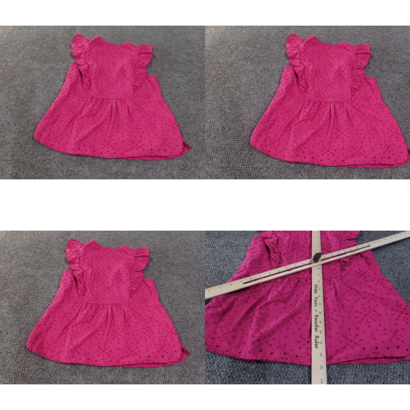 Loft LOFT Blouse Womens Small Pink Ruffle Eyelet Flutter Sleeve Button Top Summer Size S / US 4 / IT 40 - 8 Thumbnail