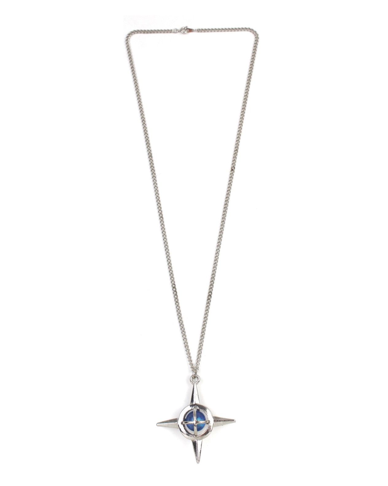 Vintage 2000S JAPANESE MADE COMPASS STAR ROTATING BLUE ORB NECKLACE Size ONE SIZE - 3 Thumbnail