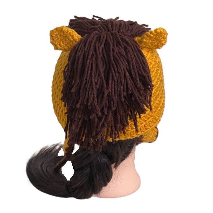 Handmade Crochet Buckskin Horse Hat Handmade New Size ONE SIZE - 5 Thumbnail