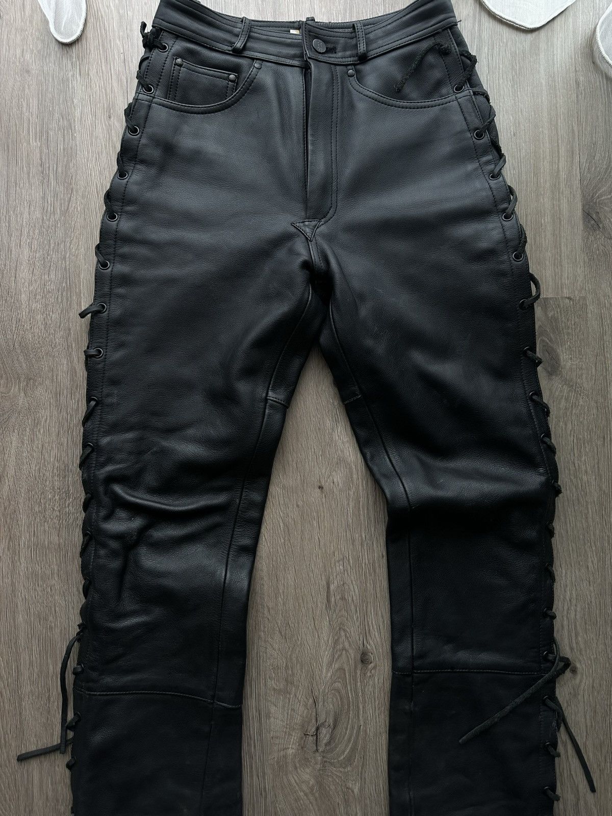 Genuine Leather × Vintage Vintage Genuine Leather Cowboy Black Pants Size US 30 / EU 46 - 4 Thumbnail