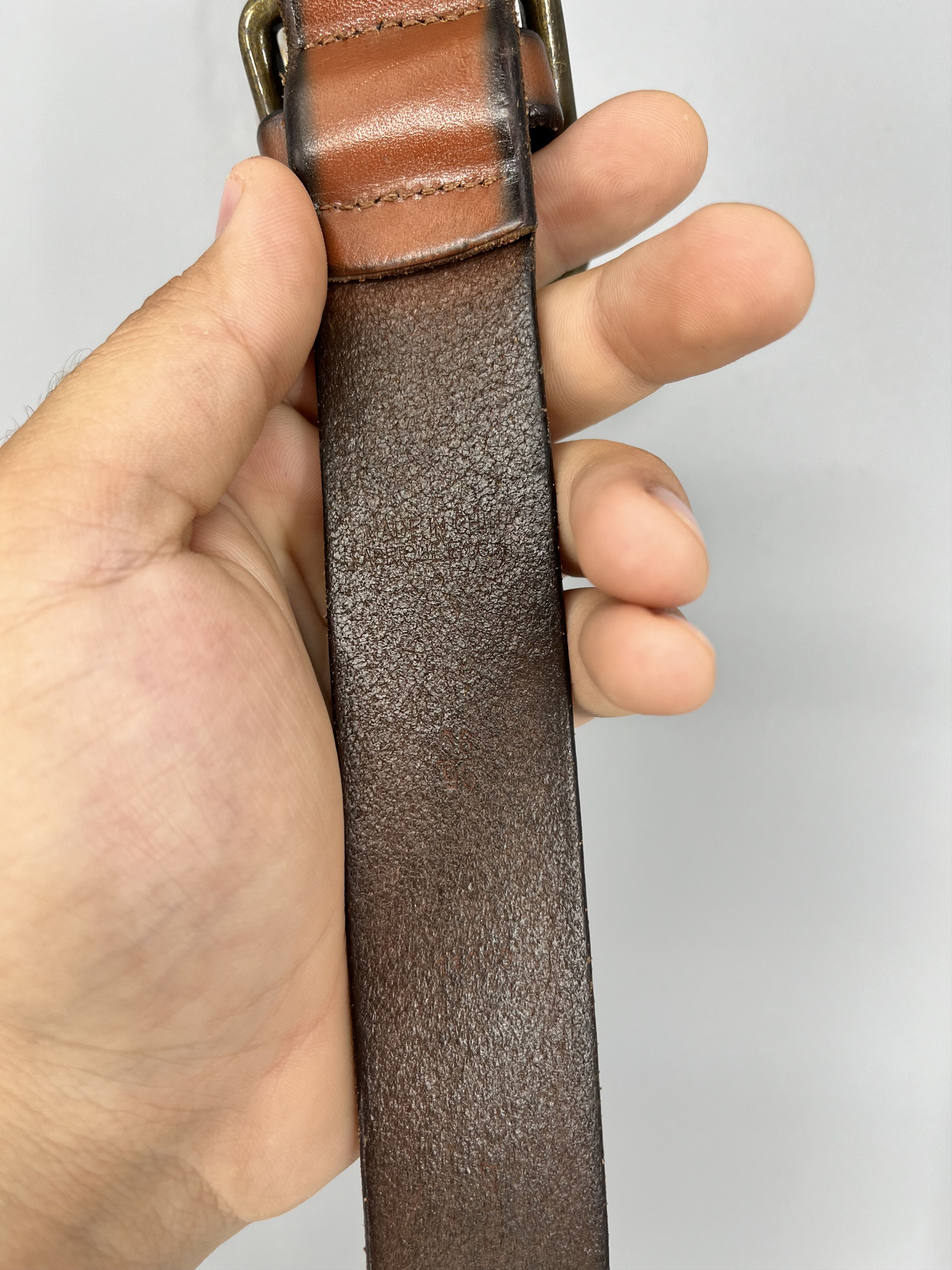 Polo Ralph Lauren Vintage Polo Ralph Lauren Belt Brown Leather RRL 38 Small US Size 38 - 12 Thumbnail