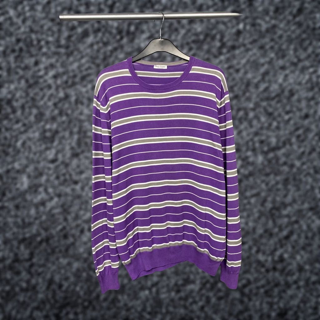 Gran Sasso Gran Sasso Mens Knit Sweater Shirt XL Crew Neck Wool Multicolor Pullover Mens Size US XL / EU 56 / 4 - 1 Thumbnail