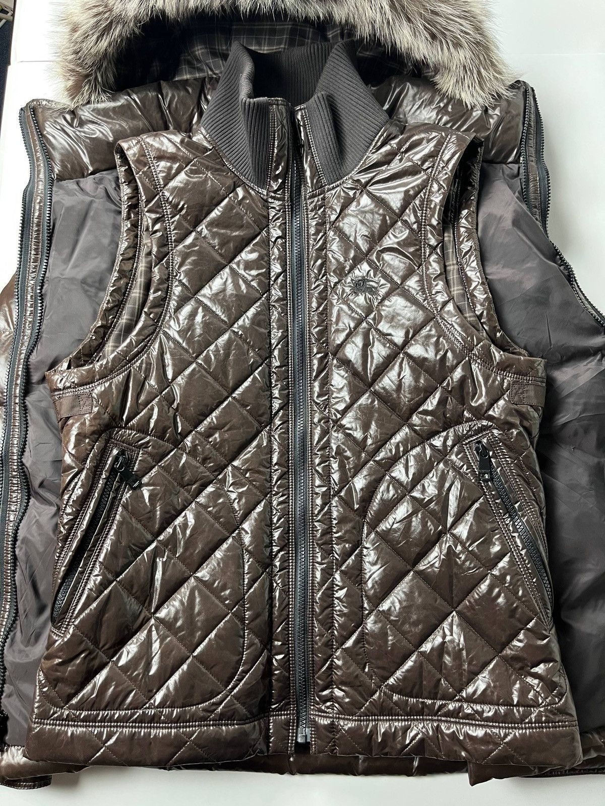 Burberry 00’ Japanese Burberry fur puffer jacket Size US L / EU 52-54 / 3 - 6 Thumbnail