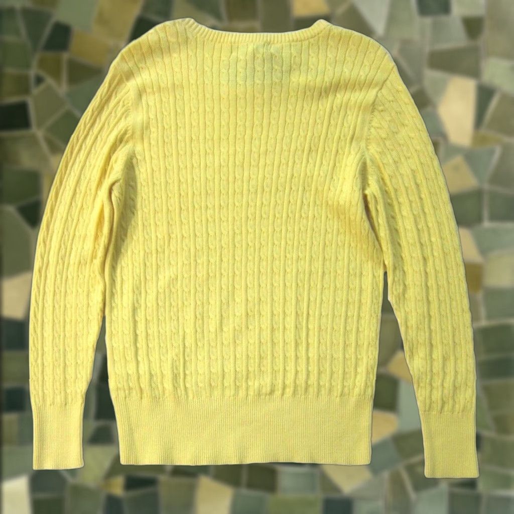 Vintage NWT Cabela's Cameron Yellow Knit Long Sleeve Round Neck Sweater Large Size L / US 10 / IT 46 - 1 Thumbnail
