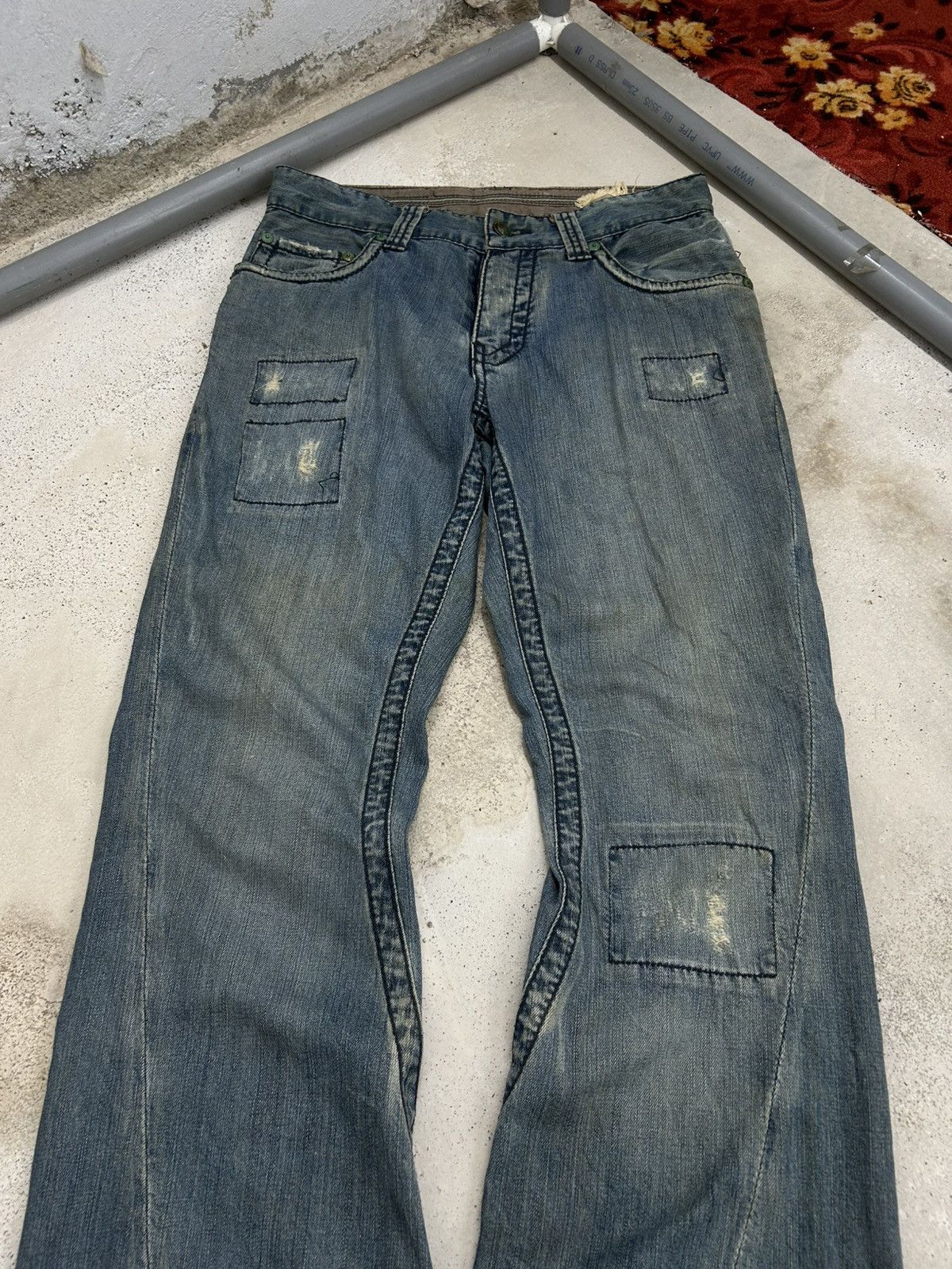Le Grande Bleu (L.G.B.) Vintage Flare Stitch’s Tailored Denim Japan Uroboro Dirty Size US 32 / EU 48 - 5 Thumbnail