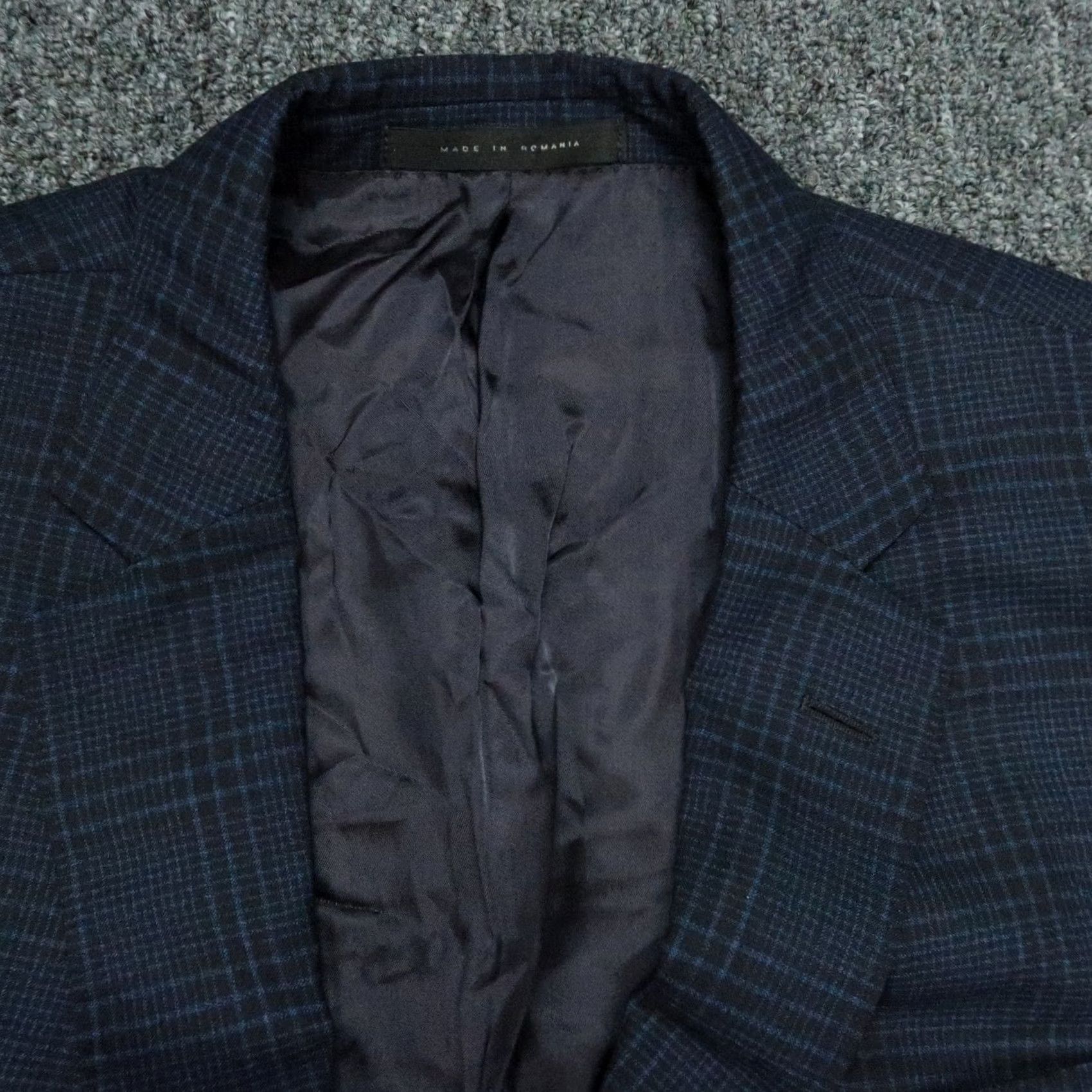 Hugo Boss HUGO BOSS Blazer Mens 38R Blue Glen Plaid Drago Wool 2 Piece Regular Notch Lapel Double-Vented Size 38R - 2 Thumbnail