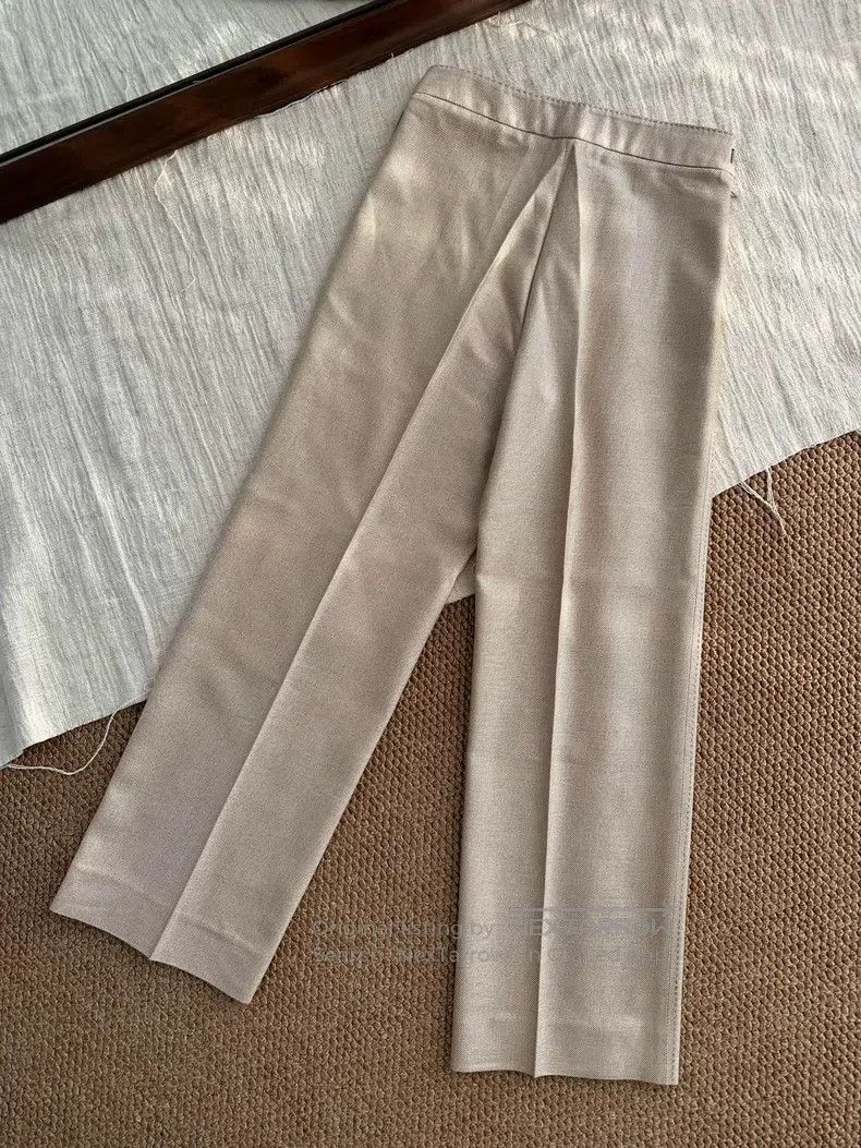 Loro Piana Loro Piana Silk Casual Suit Pants, Oatmeal Size 25" / US 0 / IT 36 - 6 Thumbnail