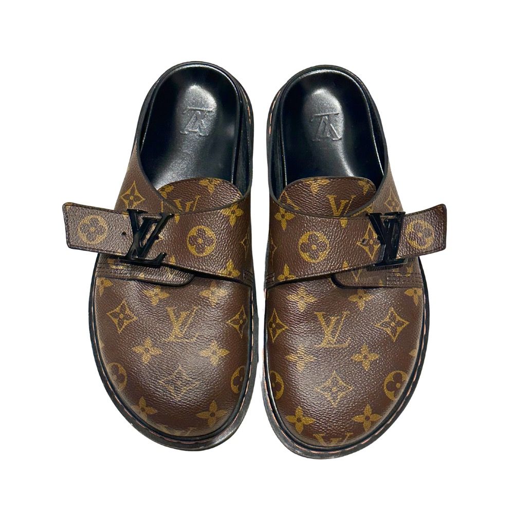 Louis Vuitton Men Black Leather Lv Easy Easy Mule Exclusive
