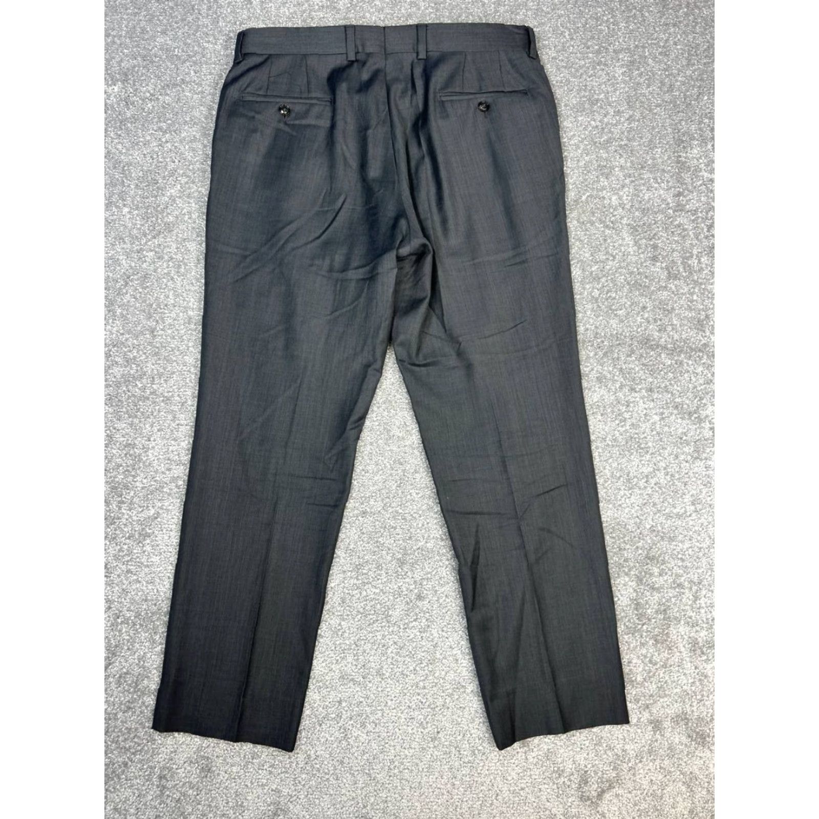 Vintage Ted Baker Jefferson Dress Pants Mens 35R Black Wool Business Low Rise Straight Size US 35 - 2 Thumbnail