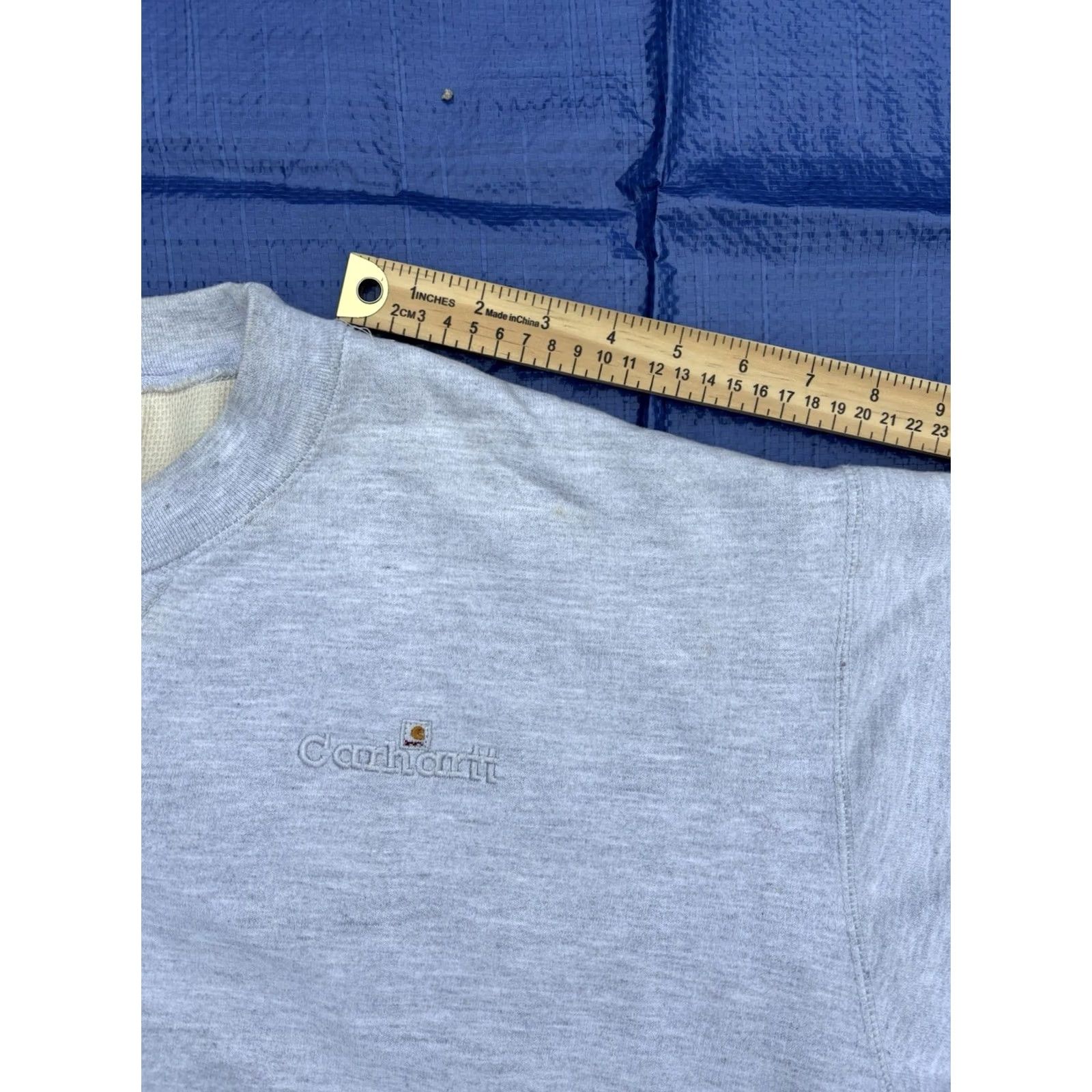 Carhartt VINTAGE Carhartt Sweatshirt 2XL Gray Thermal Lined Heavyweight Crewneck K130 ASH Mens Sweatshirt Size US XXL / EU 58 / 5 - 5 Thumbnail