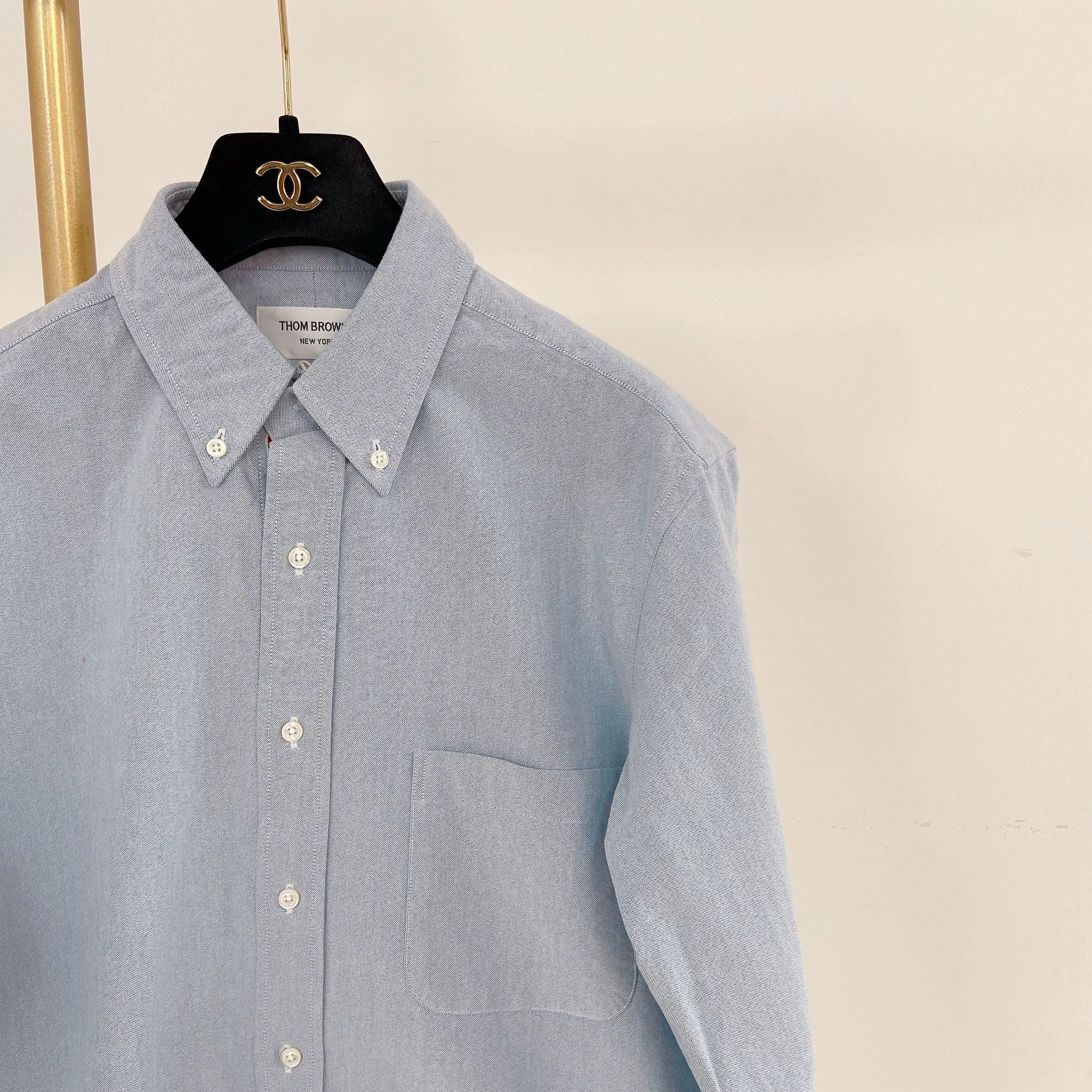 Thom Browne THOM BROWNE blue long-sleeve shirt 3 Size US L / EU 52-54 / 3 - 3 Thumbnail