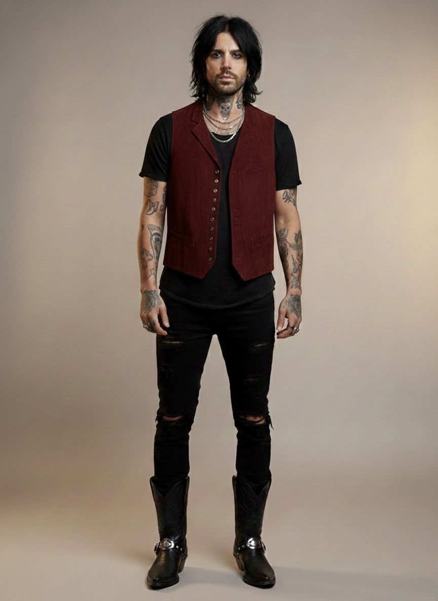 John Varvatos Goat Suede Multibutton Vest. Size EU 52 USA 42 Size US L / EU 52-54 / 3 - 1 Thumbnail