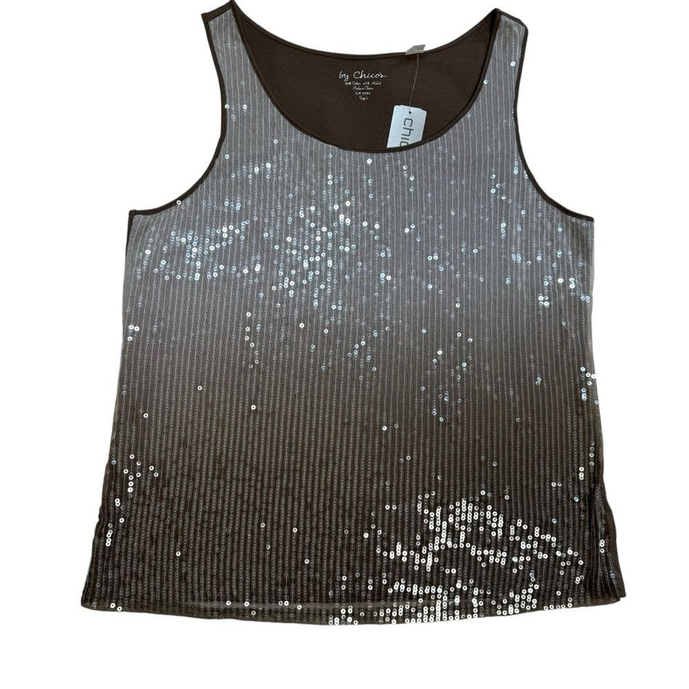 Chicos NWT New Chico's Sequin Ombre Mocha Tank Size 3 US XL Size XL / US 12-14 / IT 48-50 - 4 Thumbnail