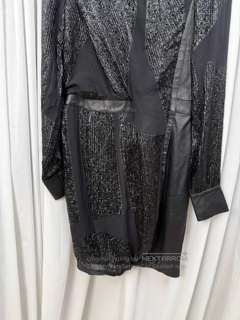 Helmut Lang Helmut Lang Size 2 shiny patchwork dress with leather accen Size M / US 6-8 / IT 42-44 - 3 Thumbnail